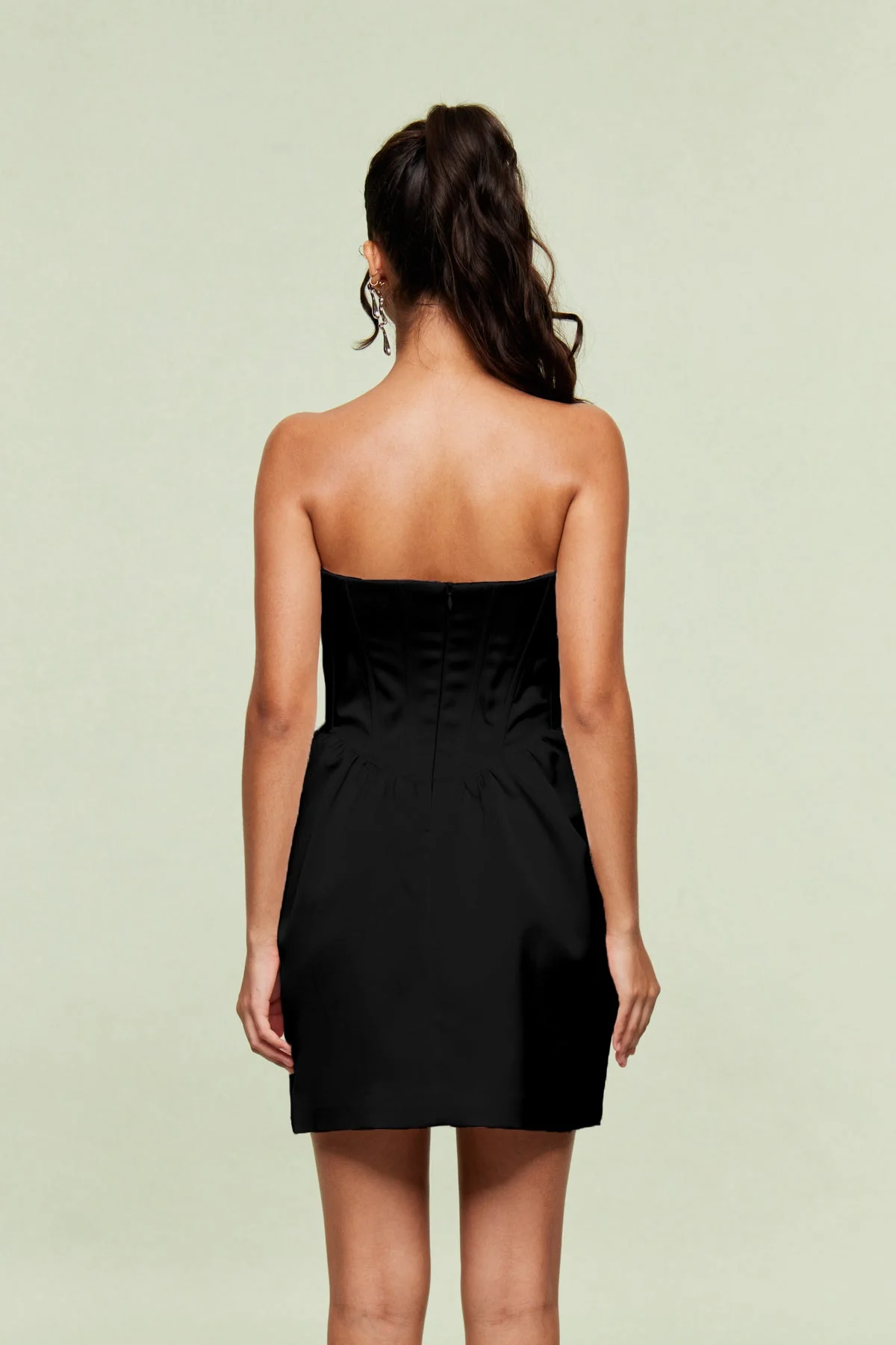 Black Strapless Bow Corset Mini Dress - Elegant & Chic Style