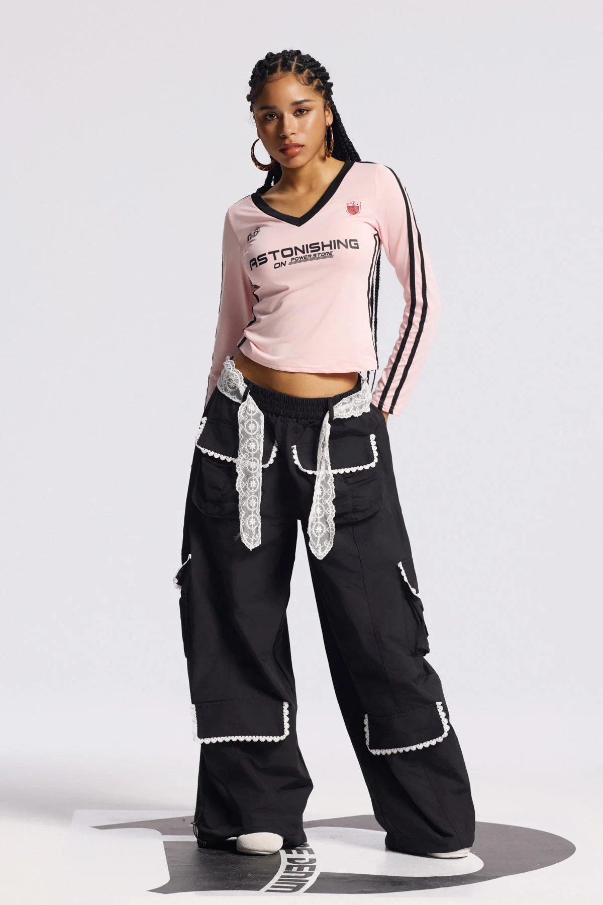 Black Cargo Lace Pants - Urban Edge Style