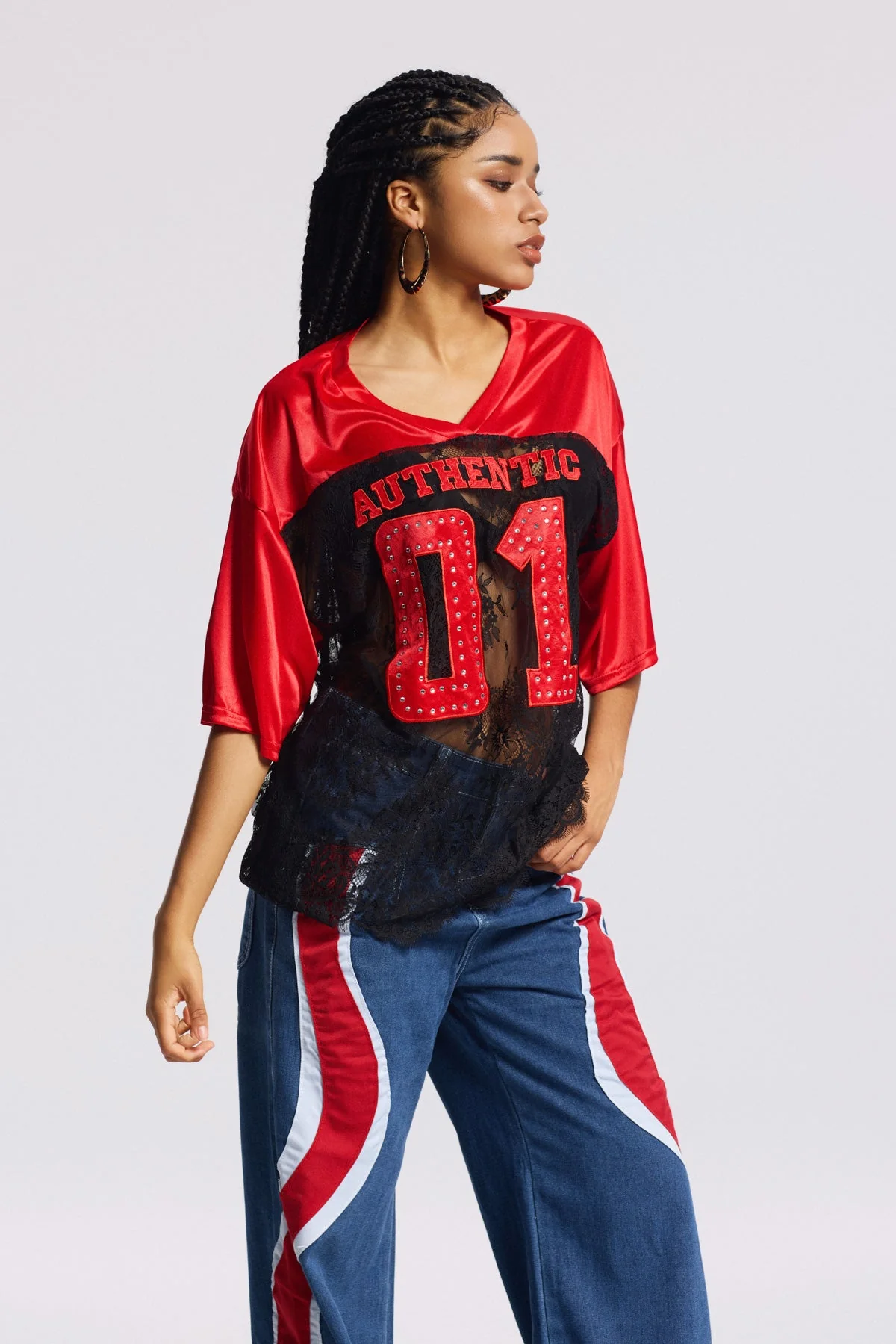 Red Lace T-Shirt for Women Elegant Style Comfort Fit