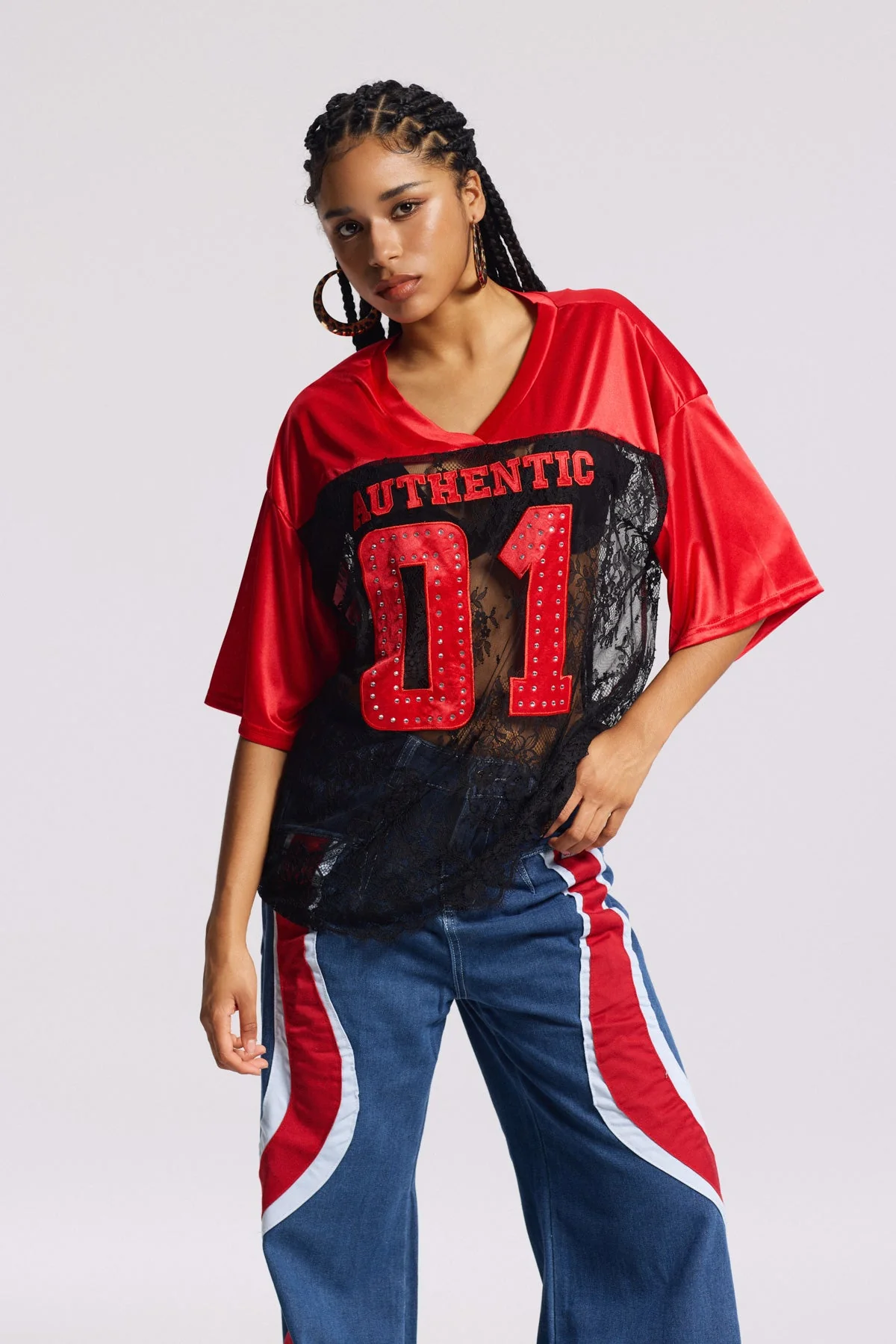 Red Lace T-Shirt for Women Elegant Style Comfort Fit