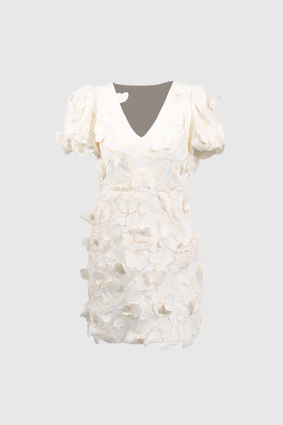 White Butterfly Silhouette Mini Dress