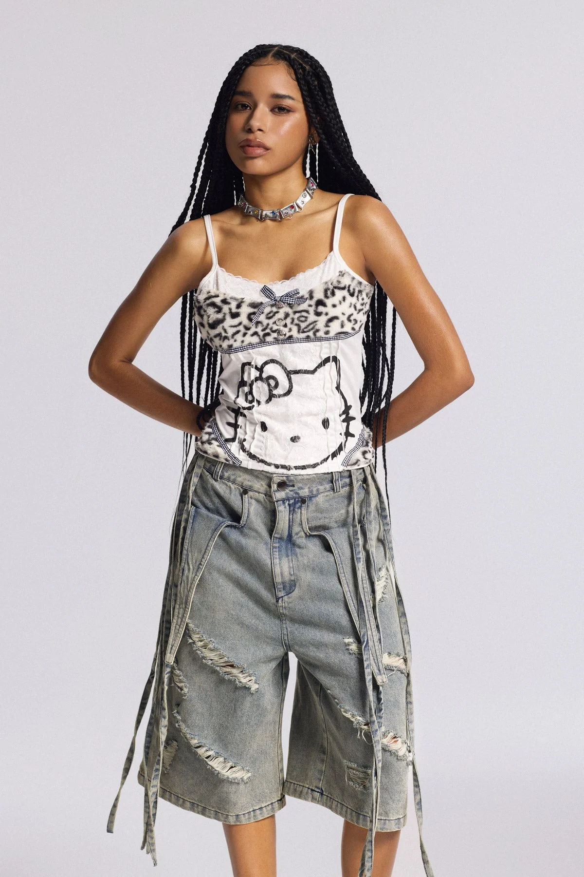 Leopard Lace Print Top - Elegant White Womens Blouse