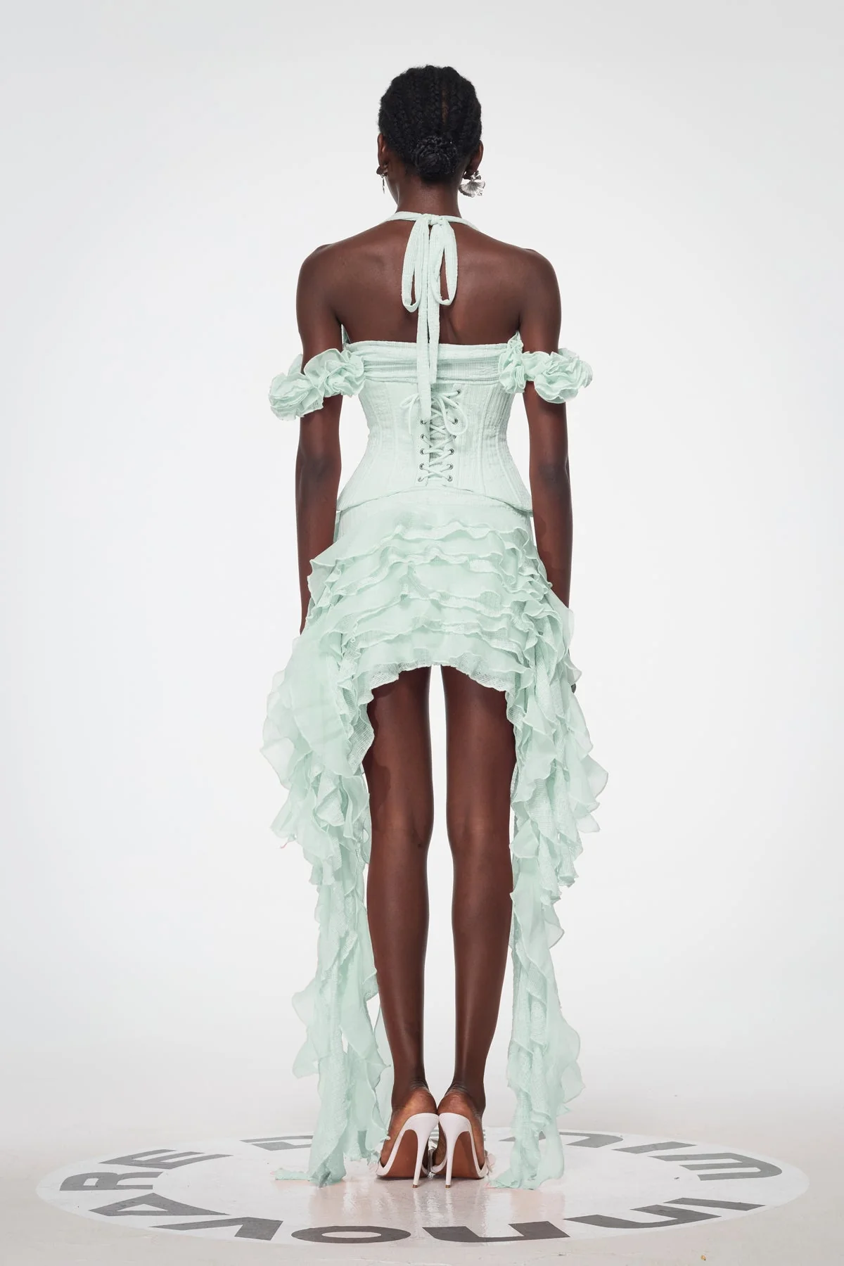 Green Ruched Ruffle Fringe Mini Dress - Chic Style