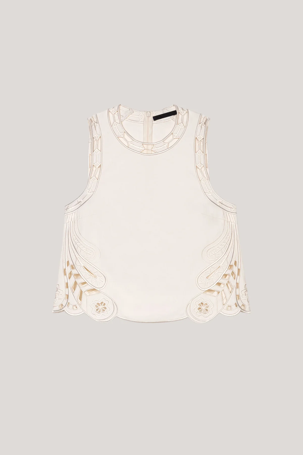 Boho Embroidered Cutout Pants Set in Cream | Lightweight Cotton Blend