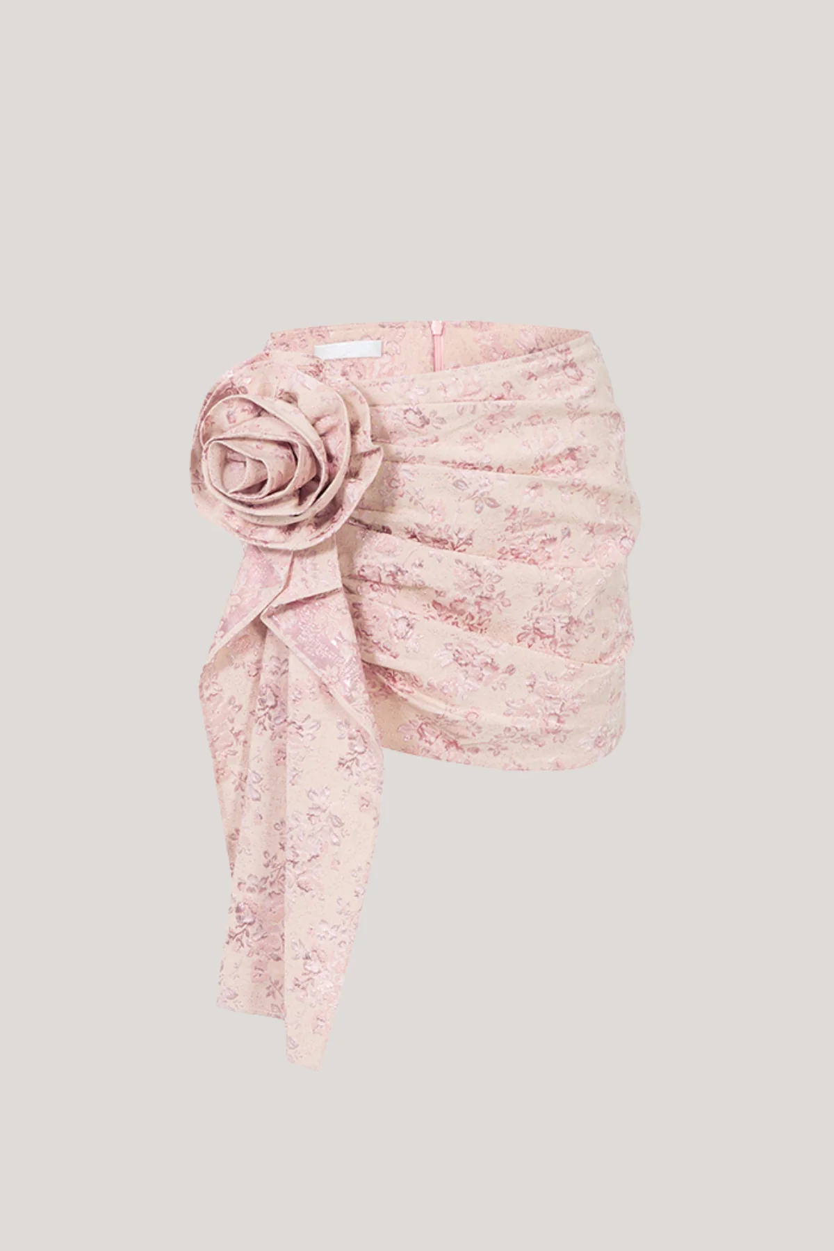 Floral Ruched Skirt Set in Blue - Trendy Printed Outfit