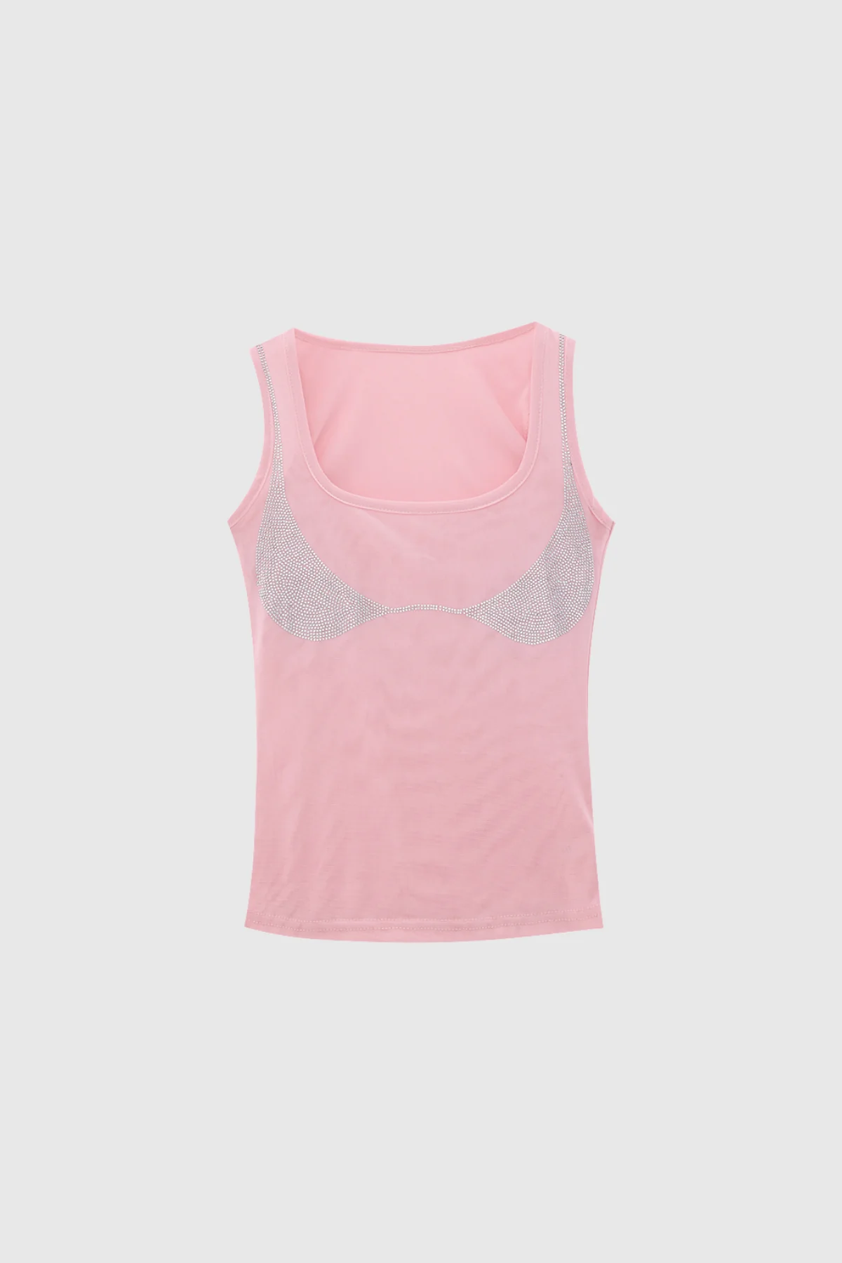 Rhinestone Sleeveless Top in Soft Pink - Elegant & Stylish