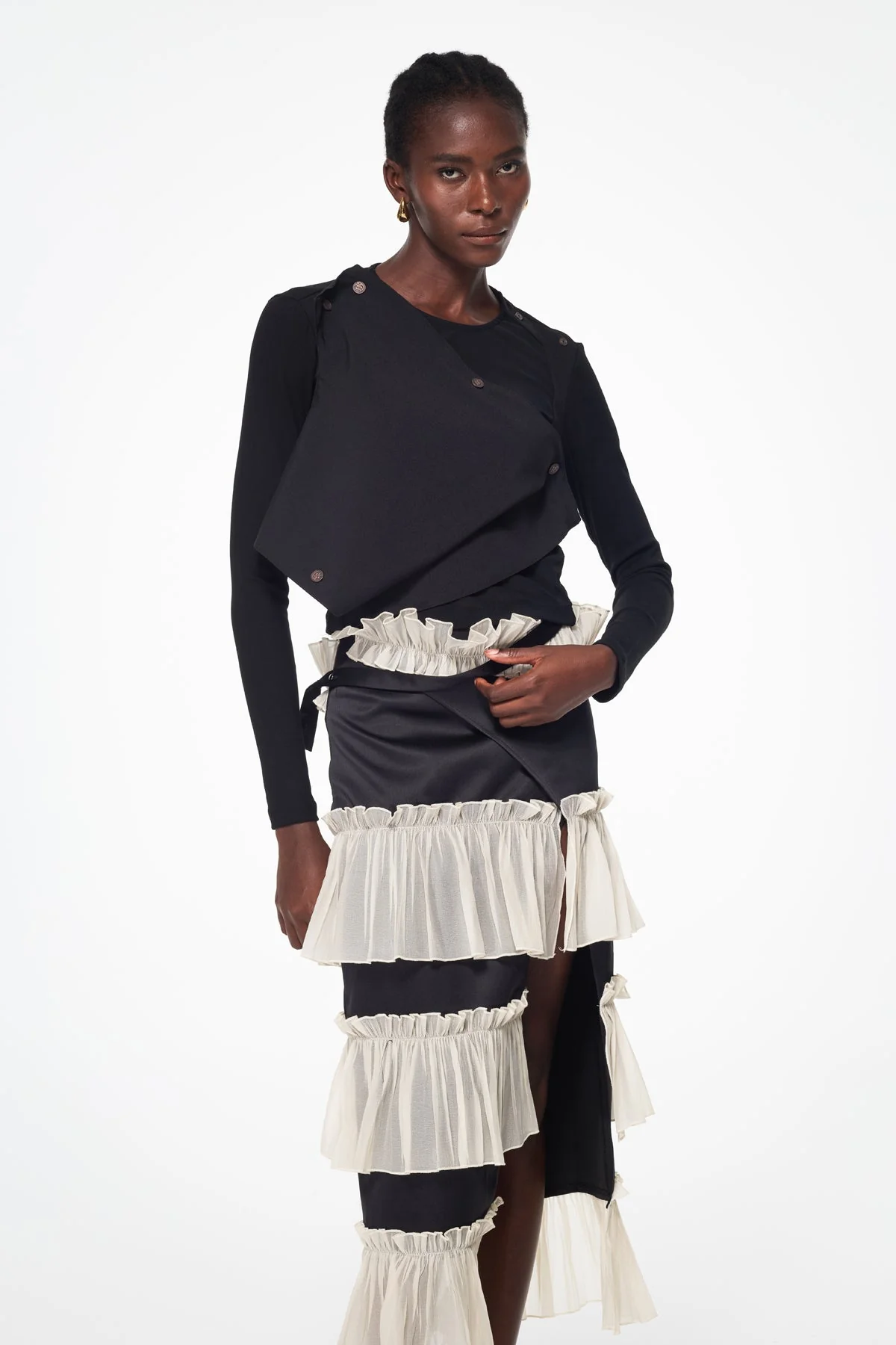 Black Deconstruct Mesh Top for Women | Stylish Breathable Fashion