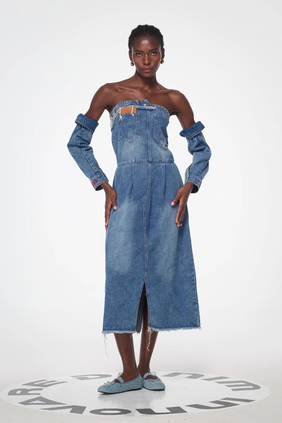 Denim Strapless Midi Dress - Urban Edge Style Statement