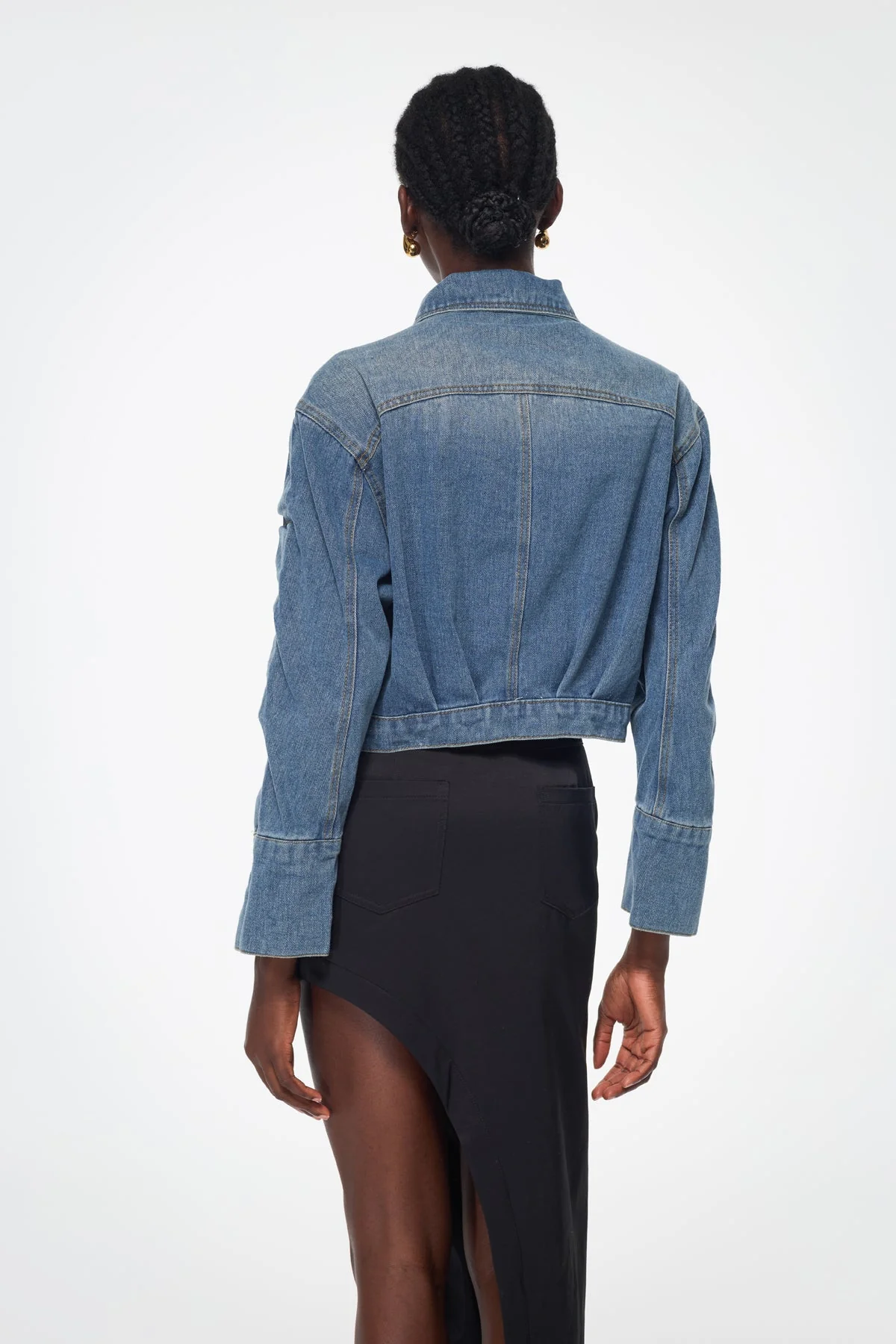 Denim Embellished Deconstructed Jacket - Urban Edge Style