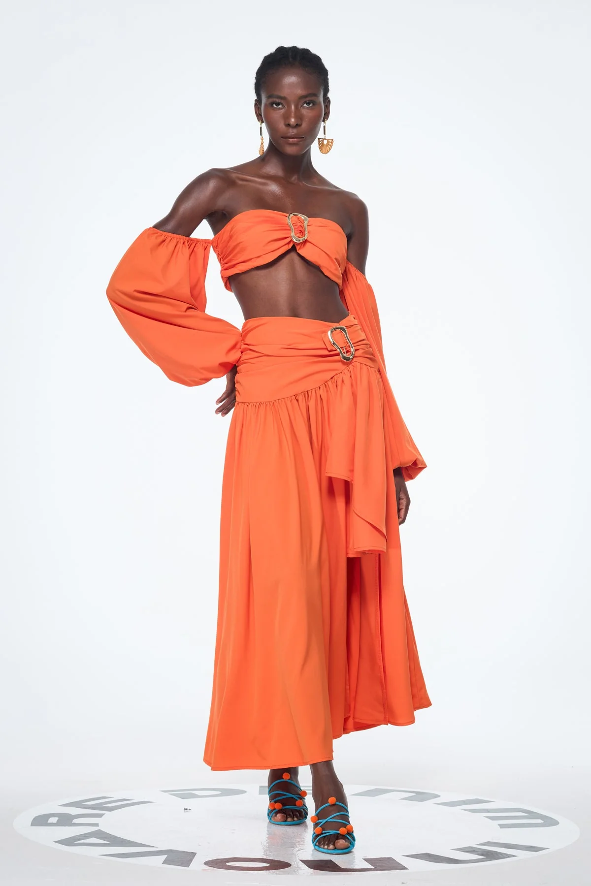 Chic Off Shoulder Skirt - Elegant Ruffle Detail Set