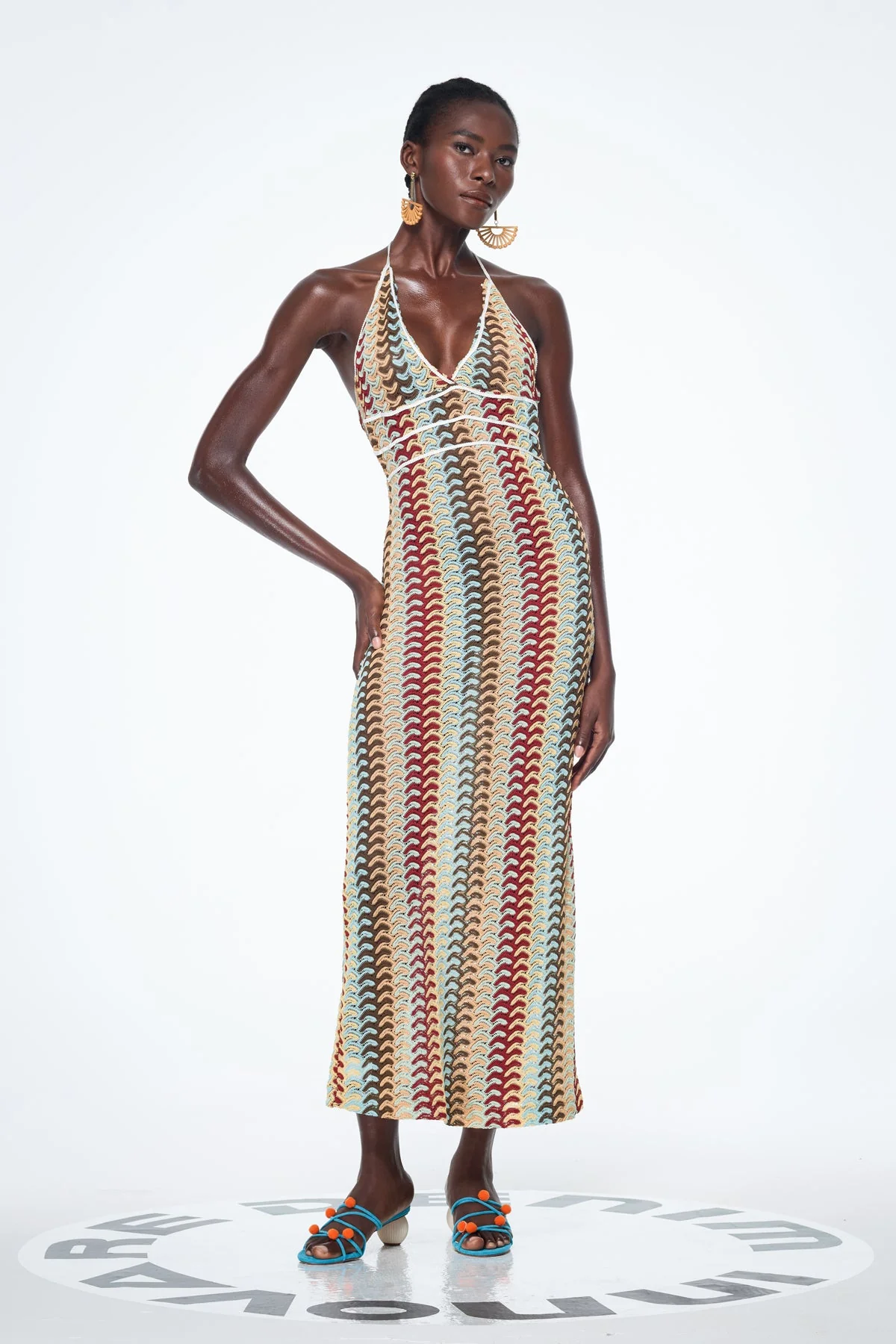 Beige Halter Neck Backless Maxi Dress - Elegant Chic Style