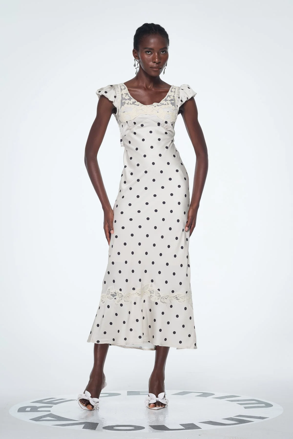 Elegant White Satin Lace Maxi Dress