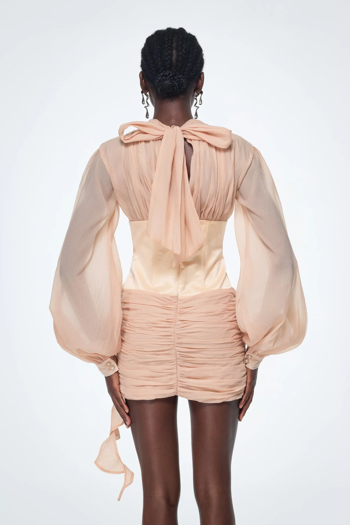 Floral Mesh Corset Ruched Mini Dress - Elegant Pink Stylish Design