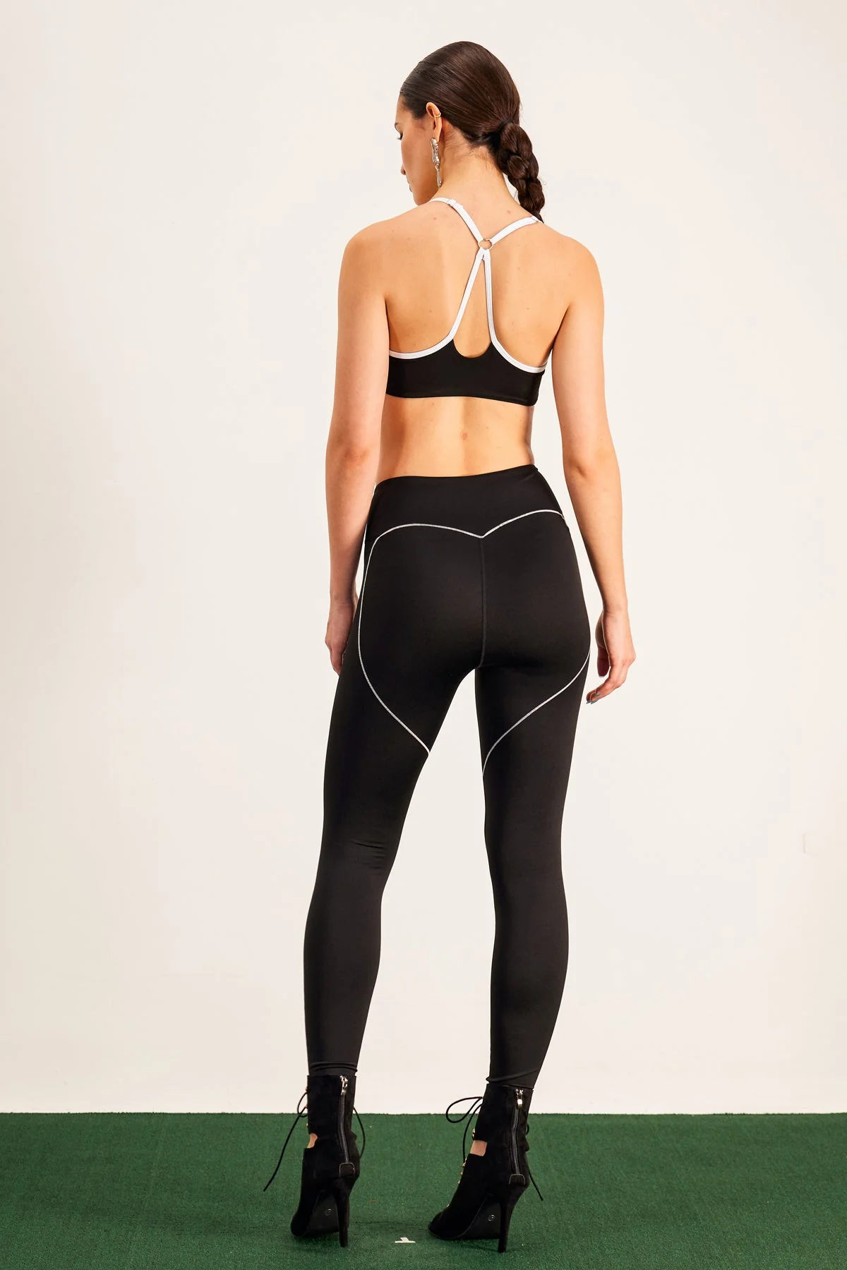 Black Cutout Bodycon Crop Pants Set