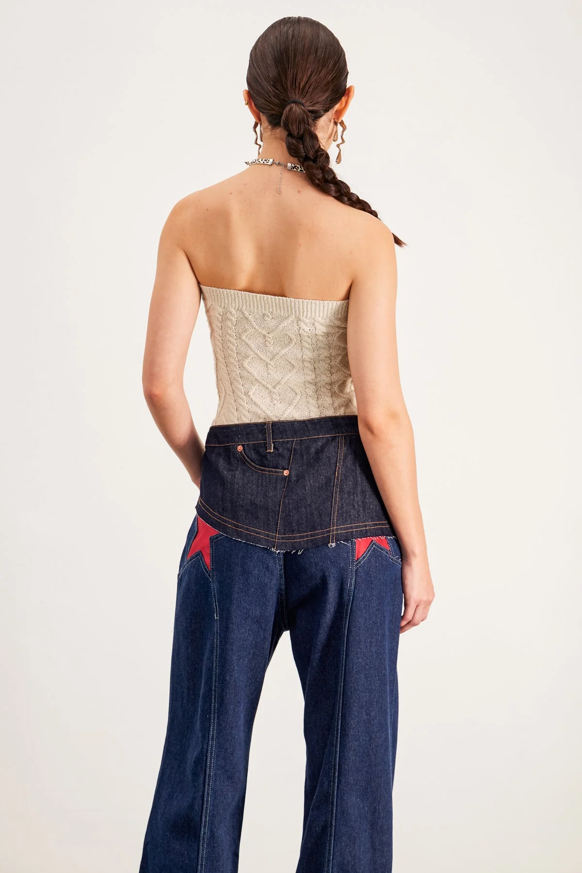 White Knit Strapless Top - Barbro Collection