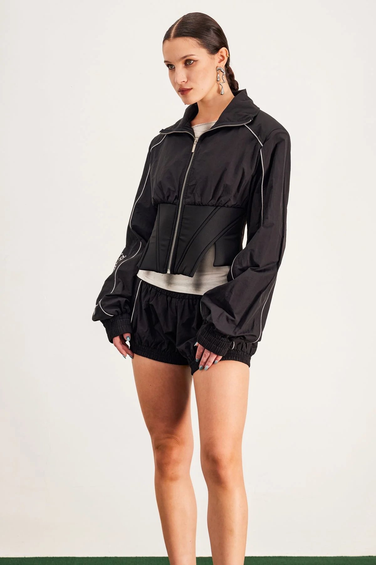 Embroidered Drawstring Pants Set - Elegant Comfort Wear