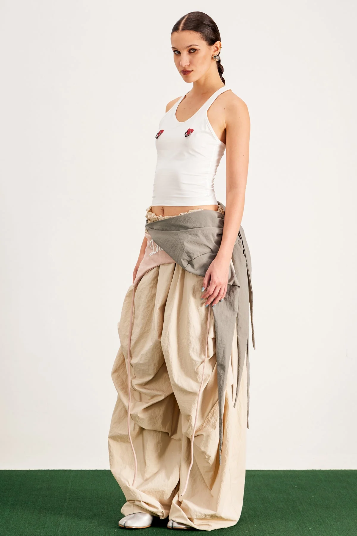 Apricot Asymmetric Wide Leg Pants - Modern Fashion Statement