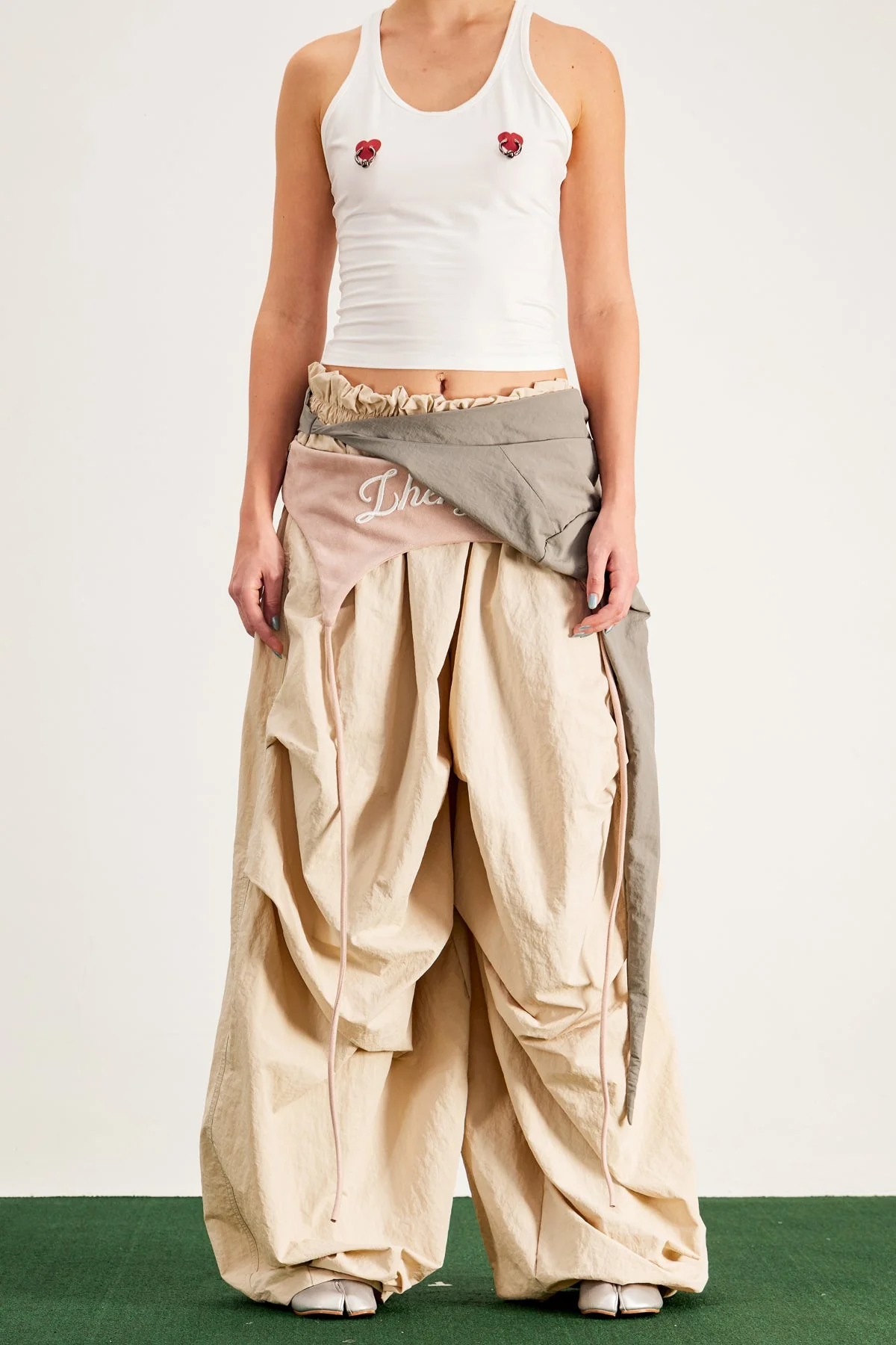 Apricot Asymmetric Wide Leg Pants - Modern Fashion Statement
