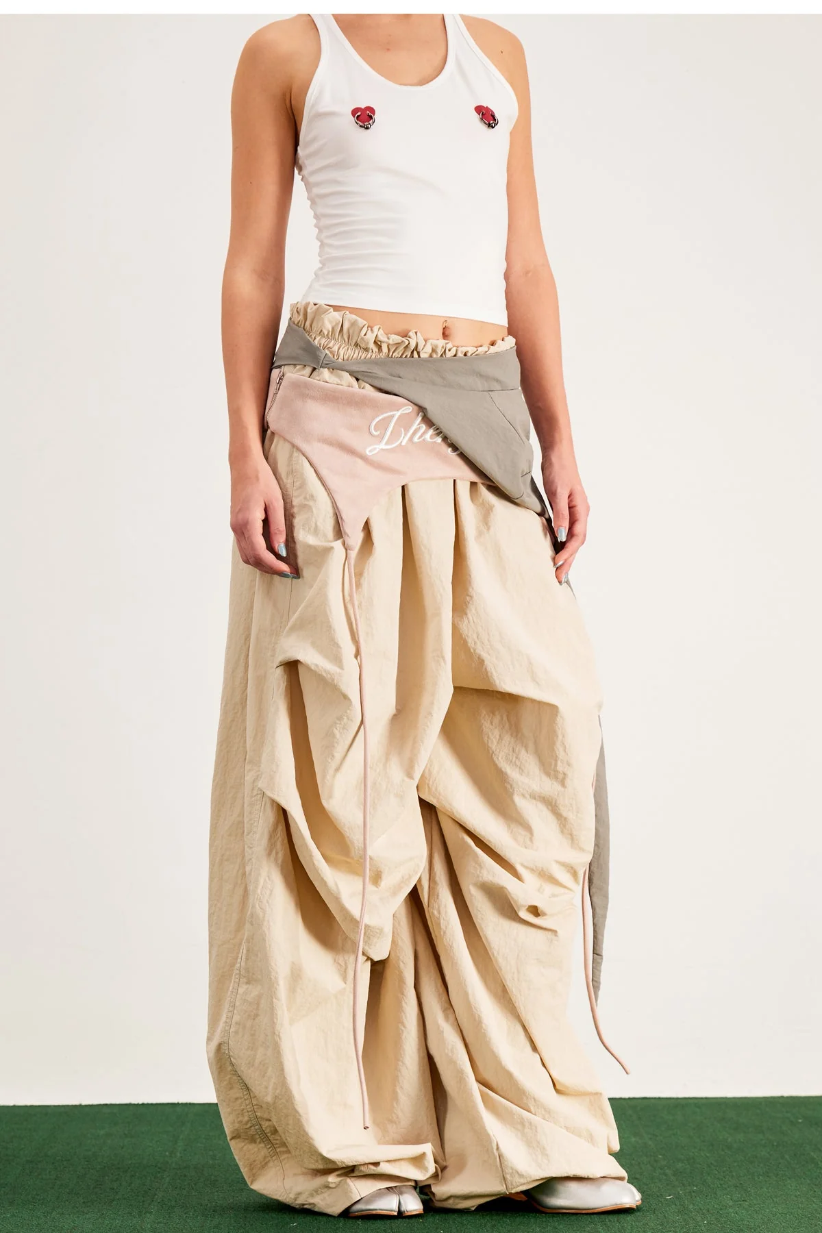 Apricot Asymmetric Wide Leg Pants - Modern Fashion Statement