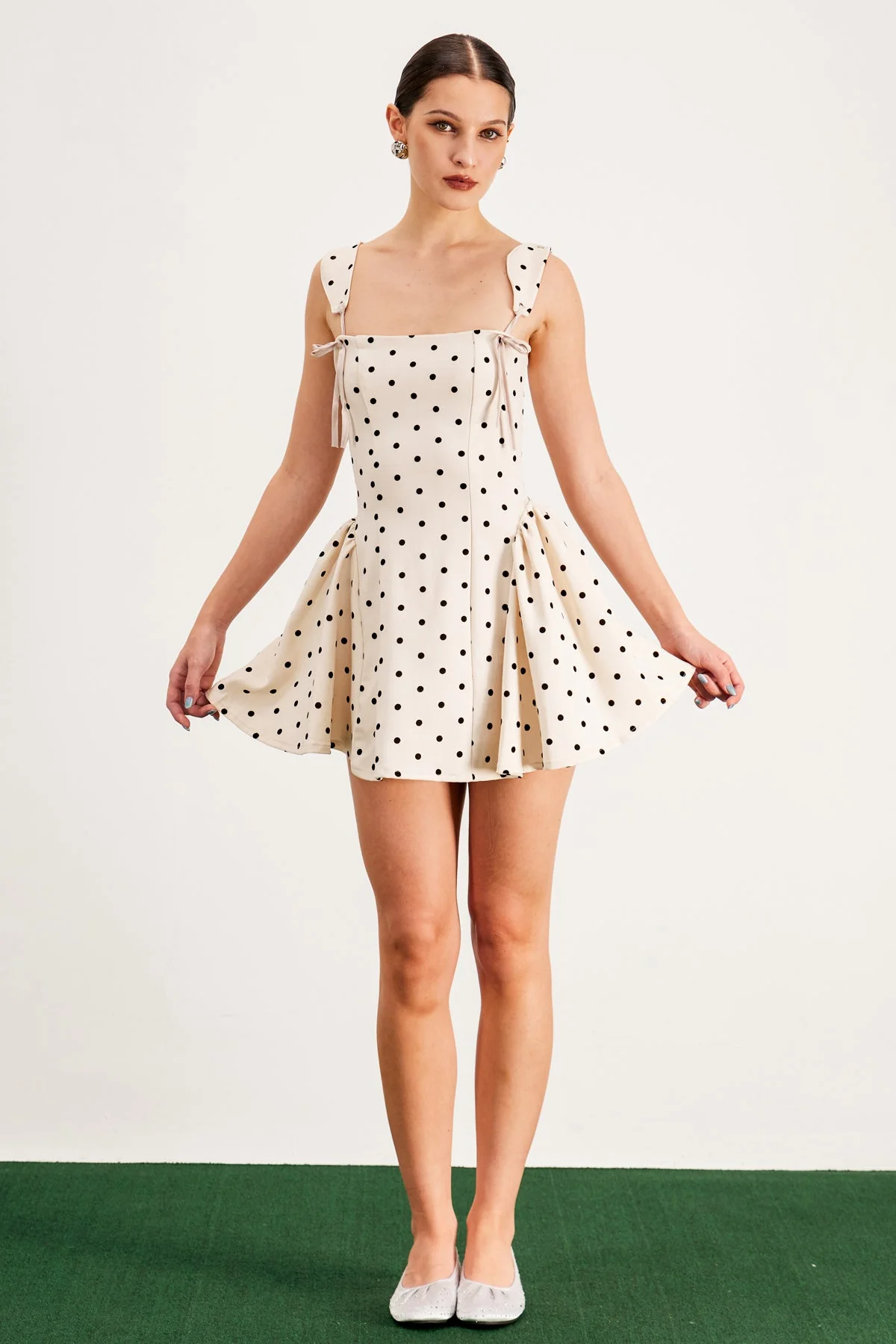 White Spaghetti Strap Ruffle Mini Dress