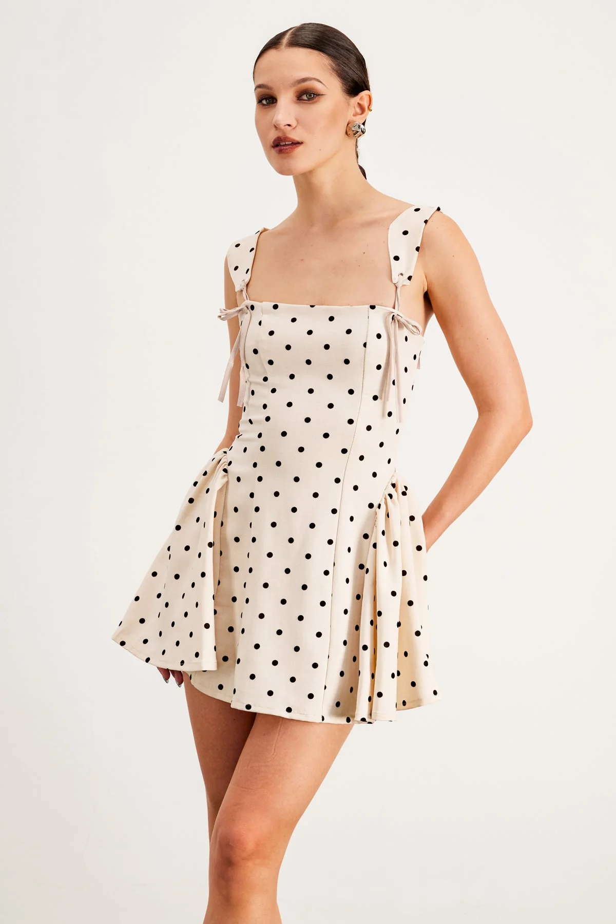 White Spaghetti Strap Ruffle Mini Dress