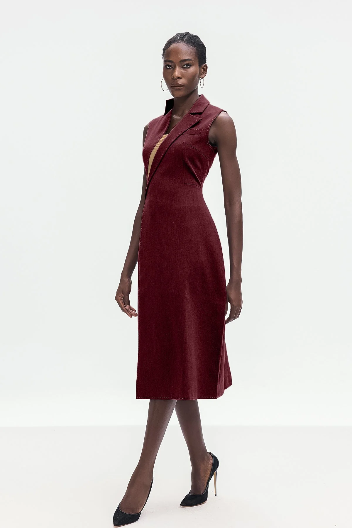 Red Asymmetric Split Sleeveless Maxi Dress - Elegant Style