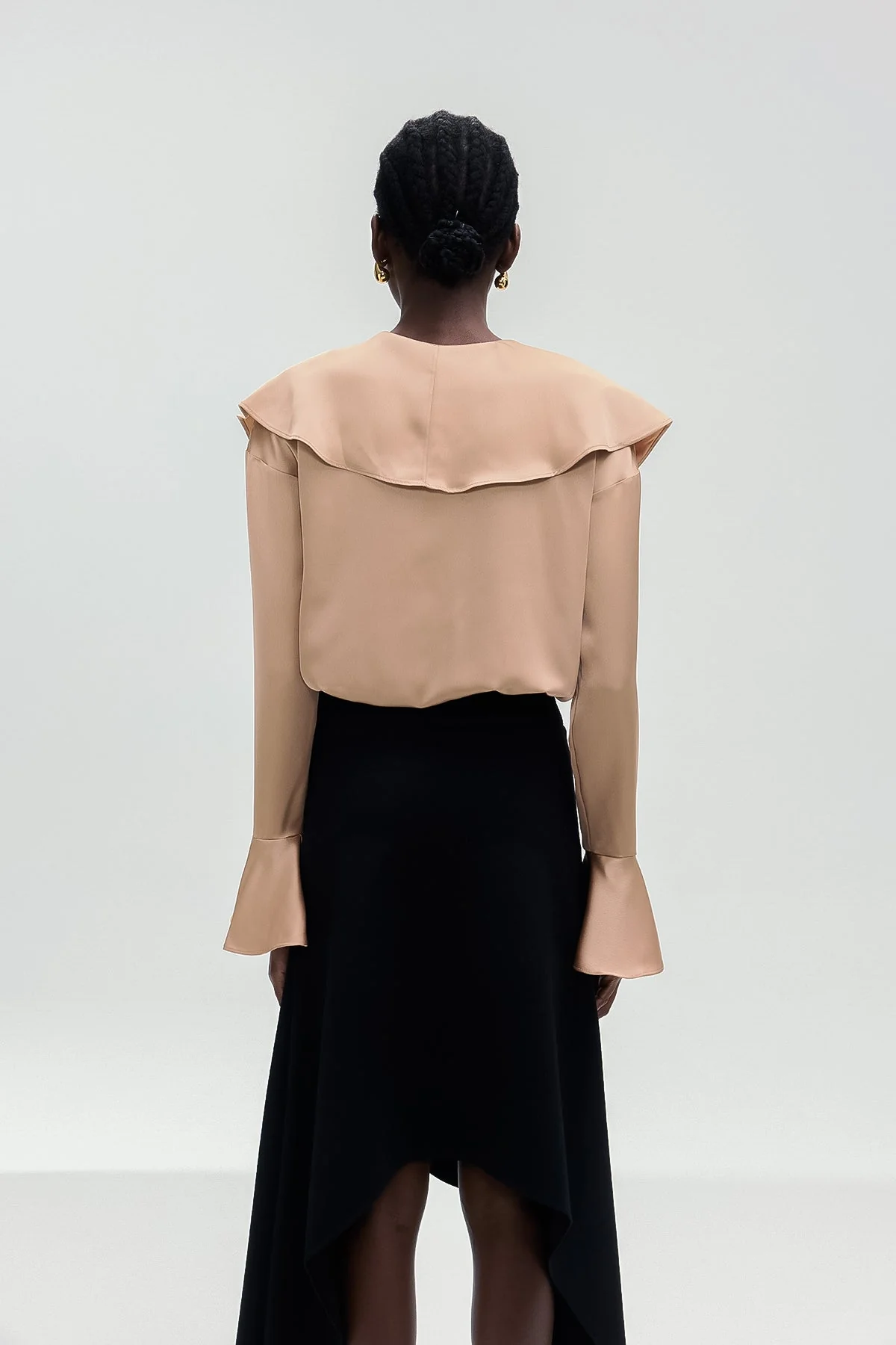 Chic Black Ruffle Plunge Romper