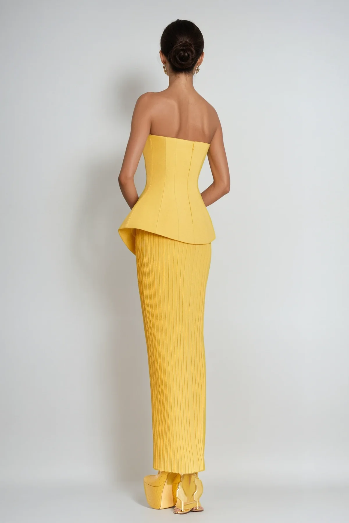 Lemon Strapless Maxi Skirt Set - Elegant Summer Style