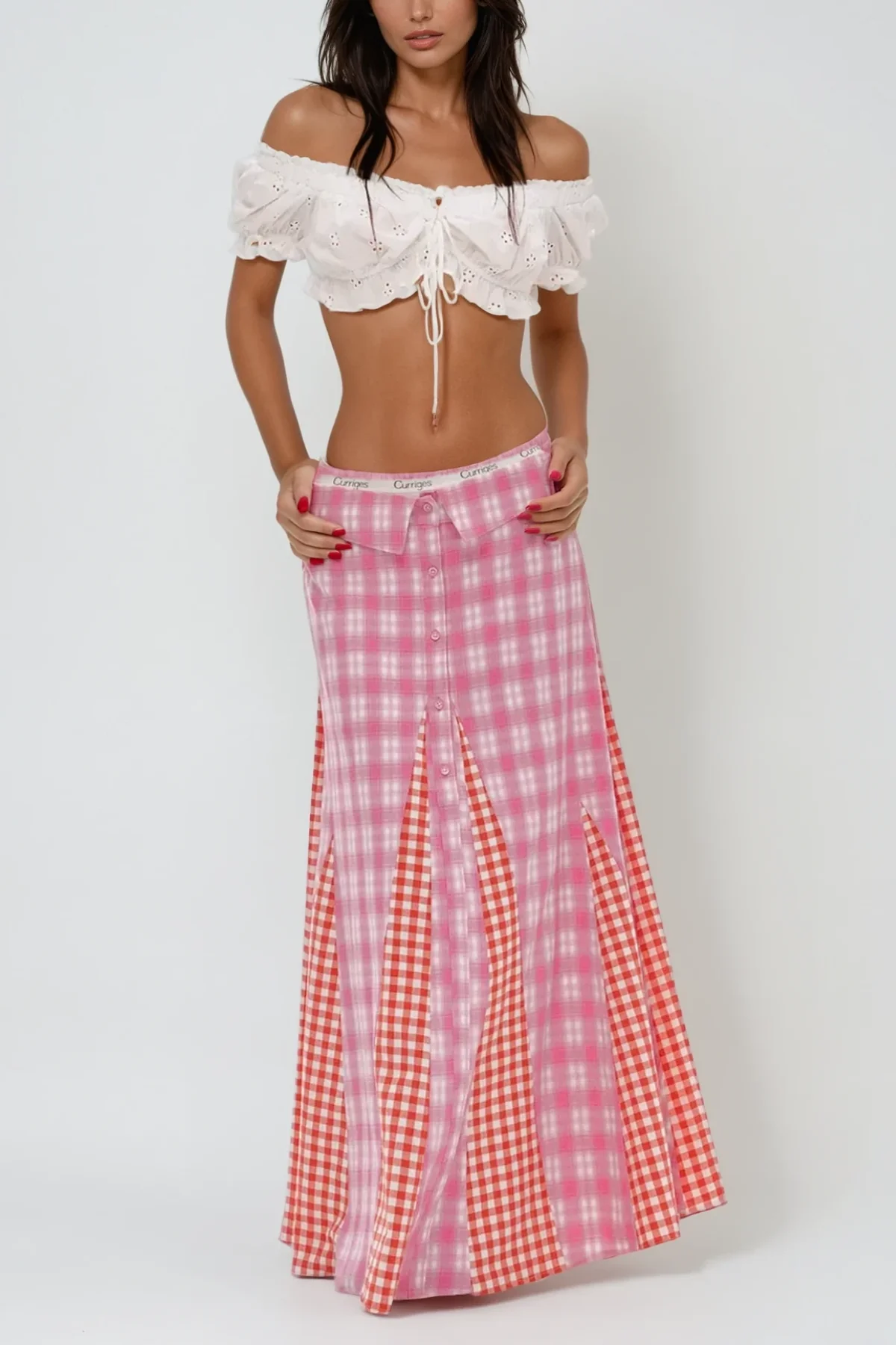 Pink Plaid Patchwork Maxi Dress - Stylish & Comfortable