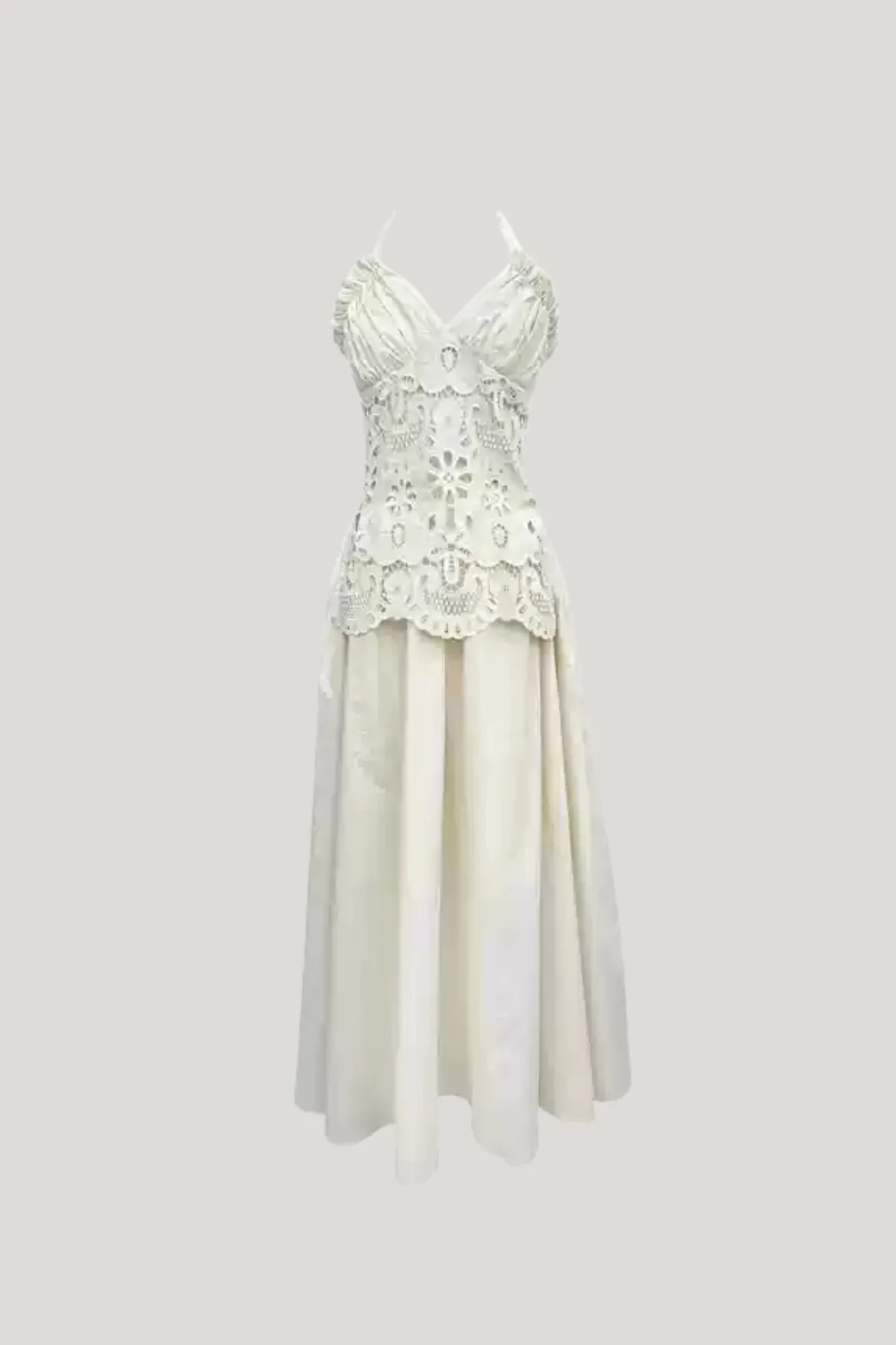 White Lace Up Cutout Maxi Dress