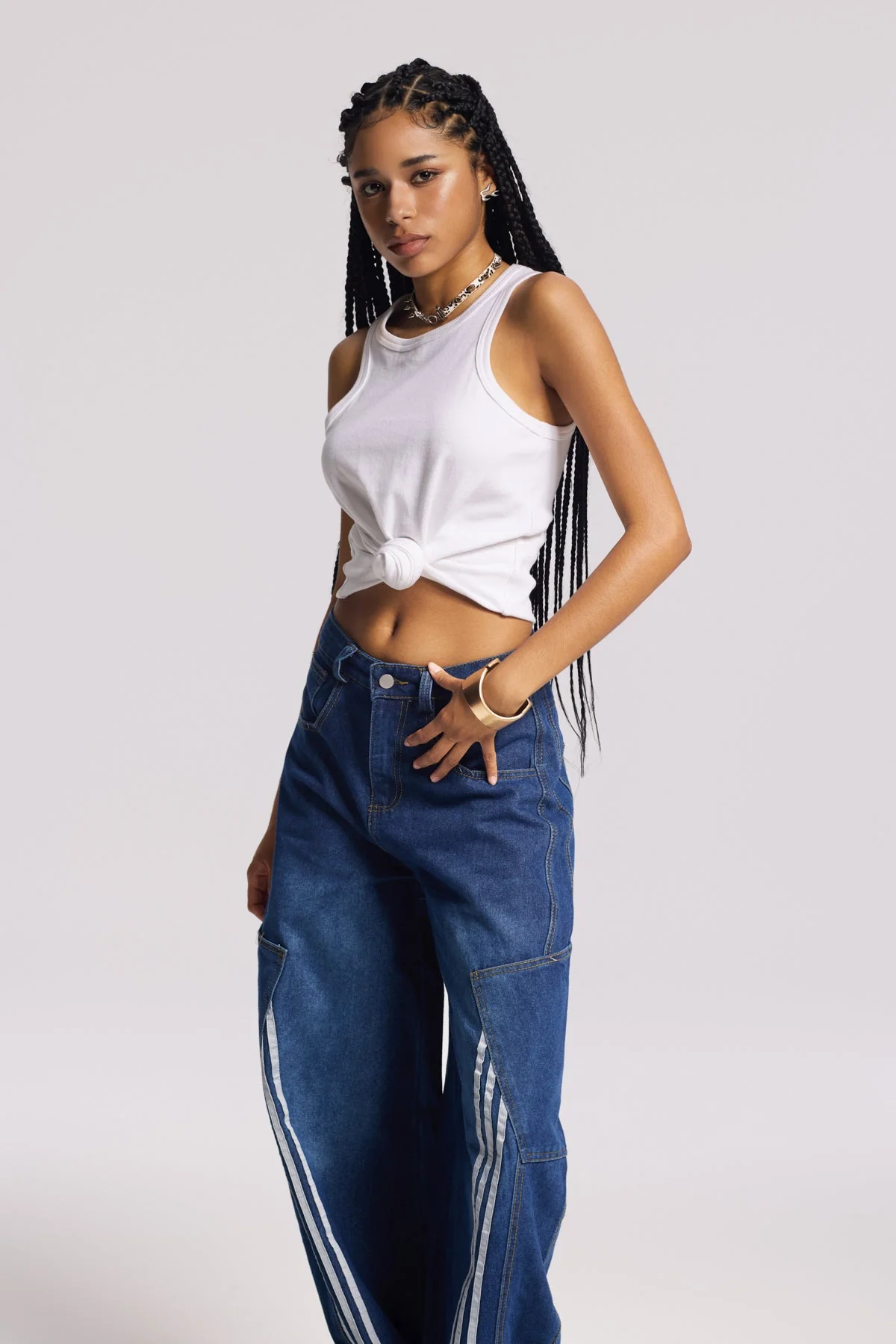 White Twist Sleeveless Knit Top - Elegant Comfort Wear