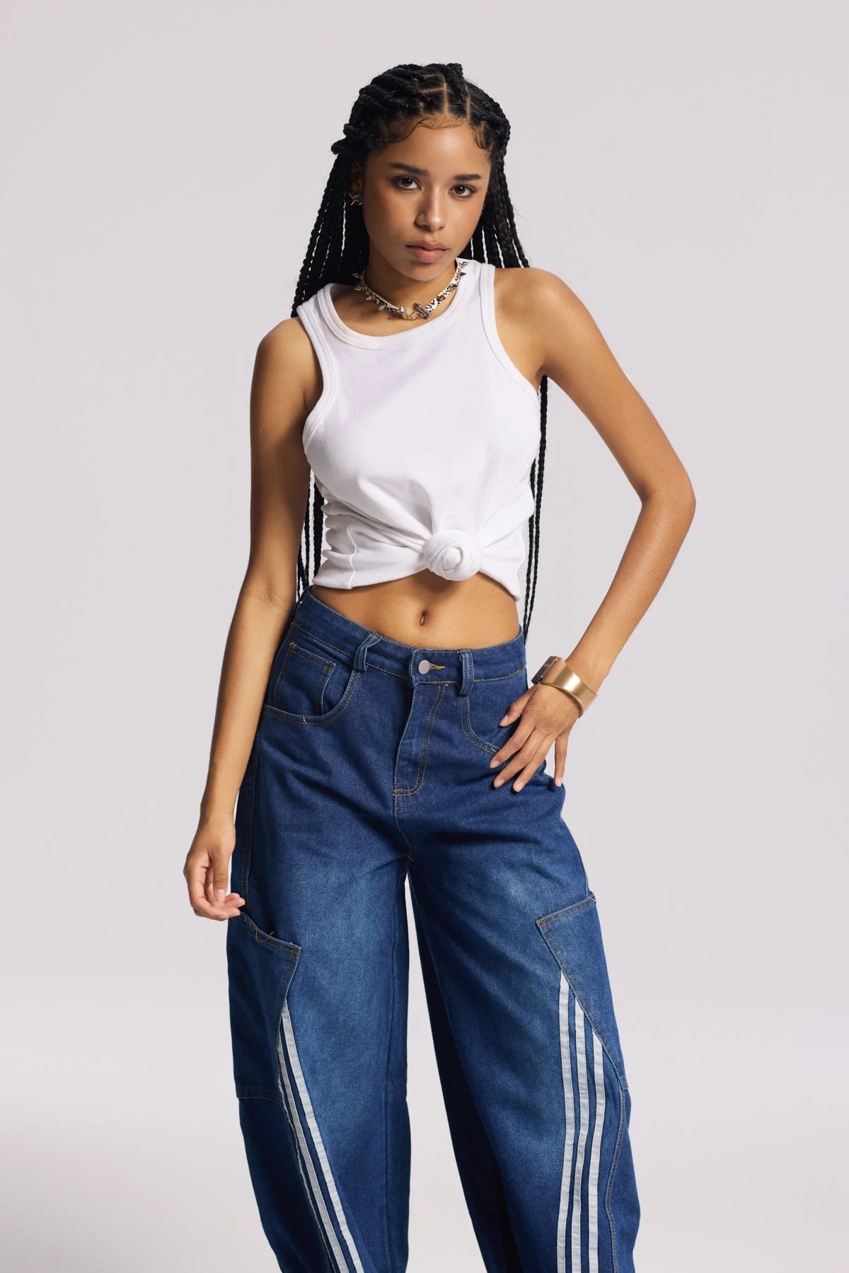 White Twist Sleeveless Knit Top - Elegant Comfort Wear