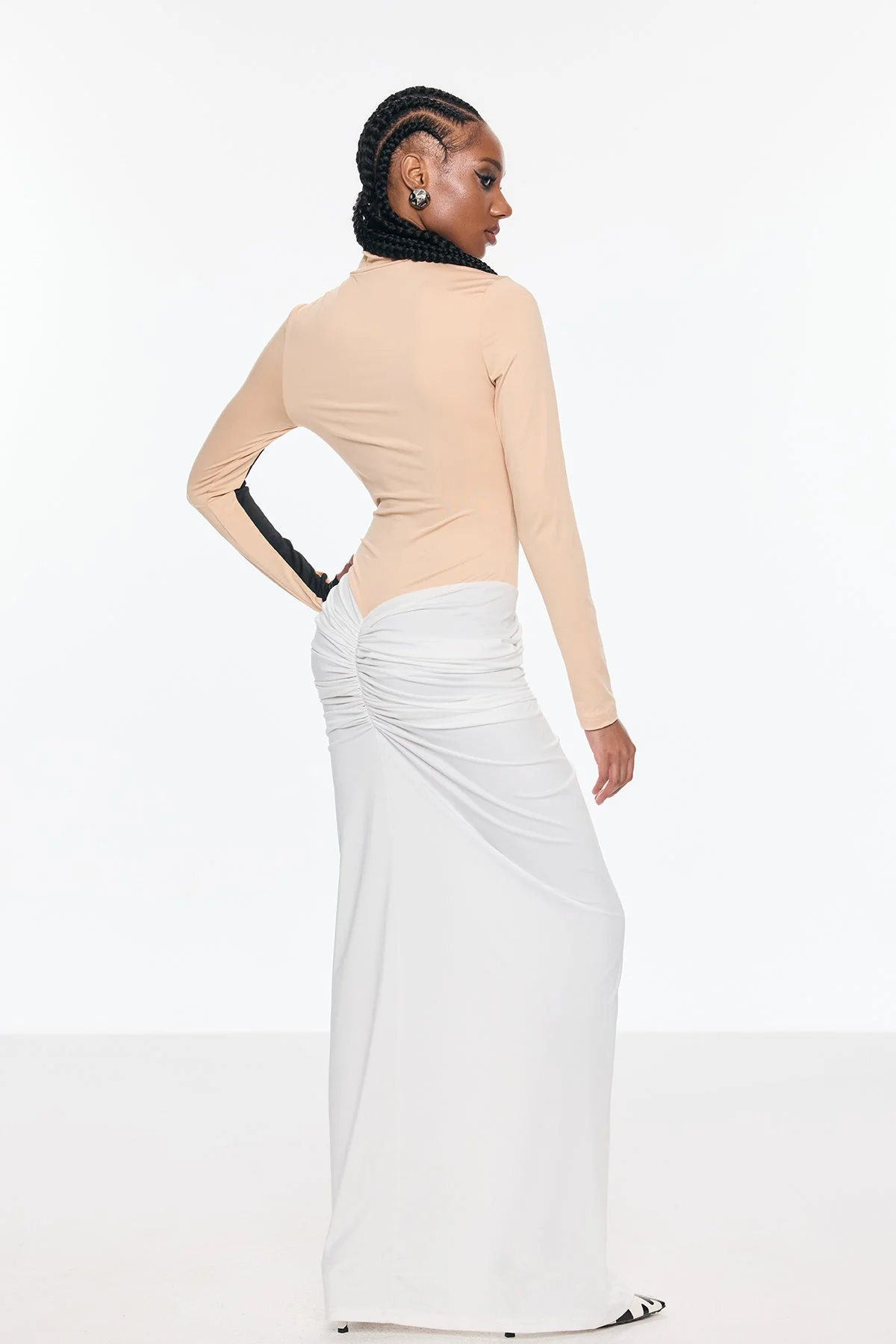 Chic Black Mesh Split Maxi Dress