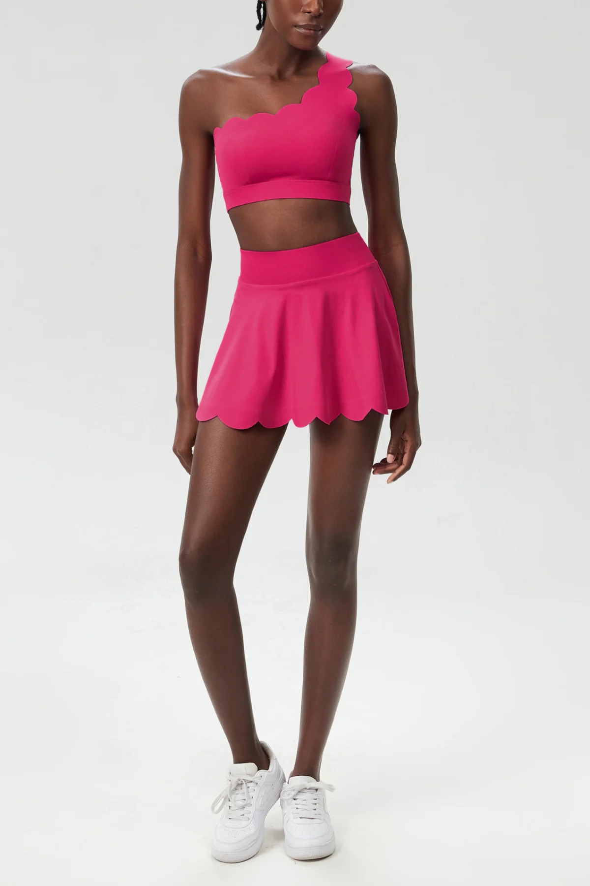 Red Wave Ruffle Skirt Set - Feminine Style for Special Occasions