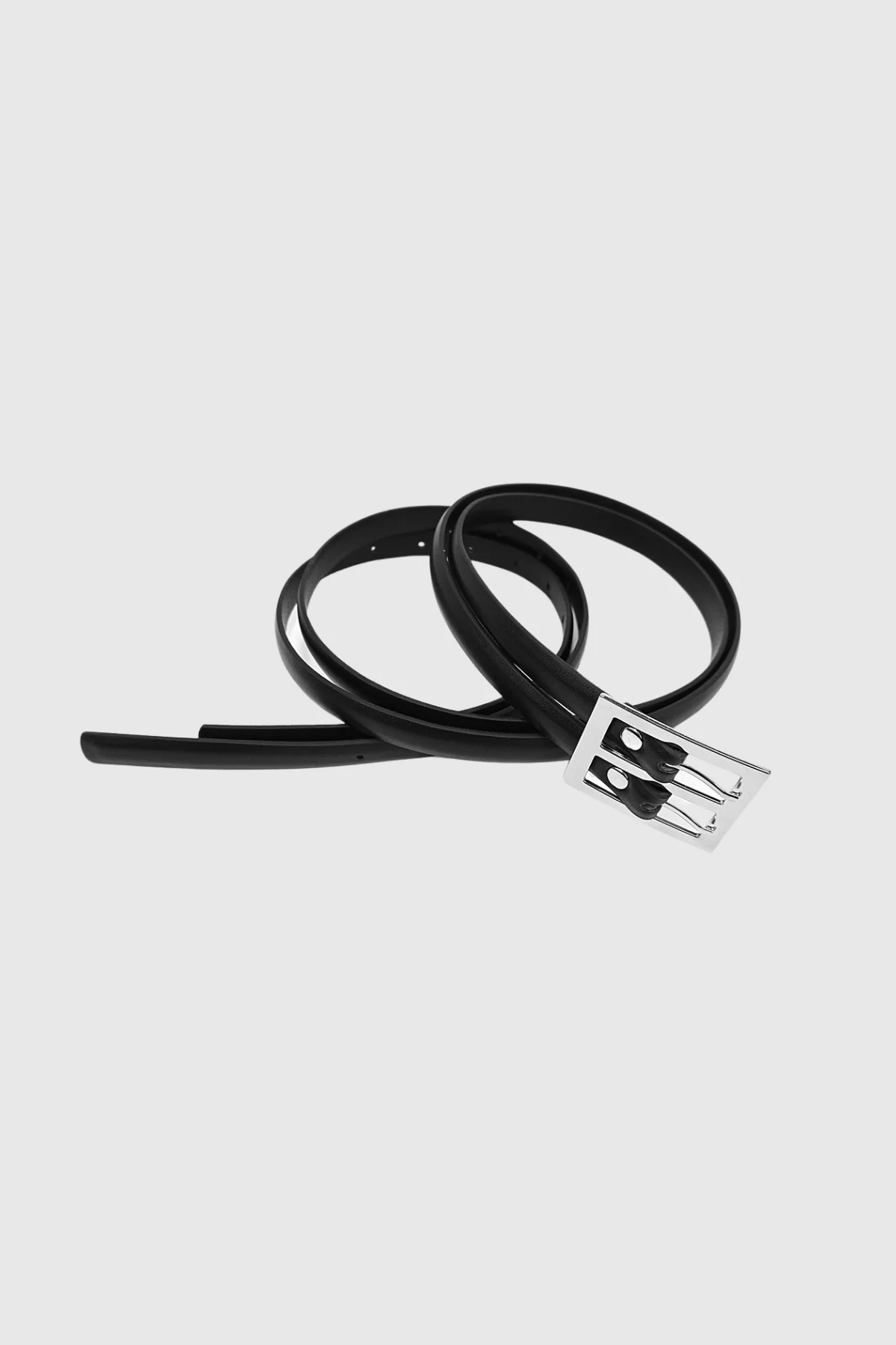 Sophisticated Black Deconstruct Double Buckle Belt