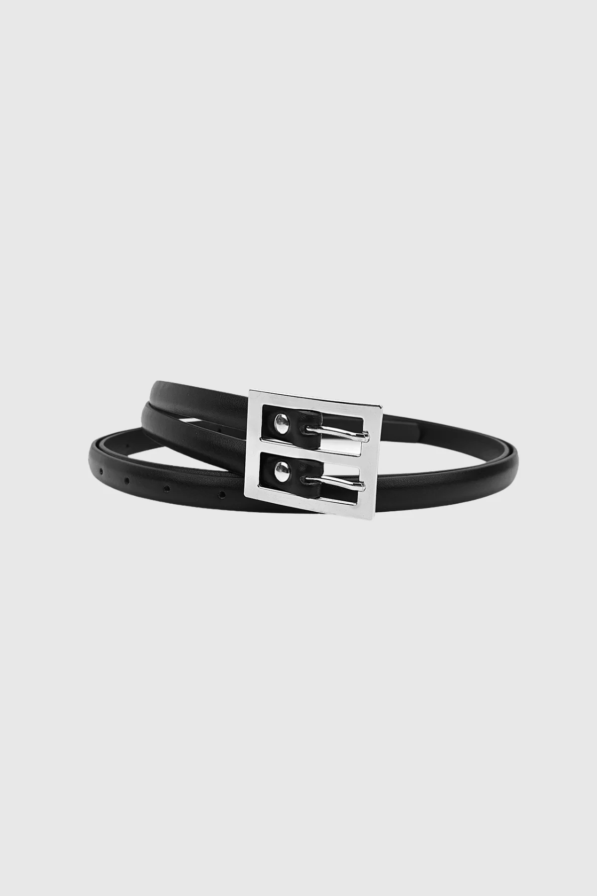 Sophisticated Black Deconstruct Double Buckle Belt