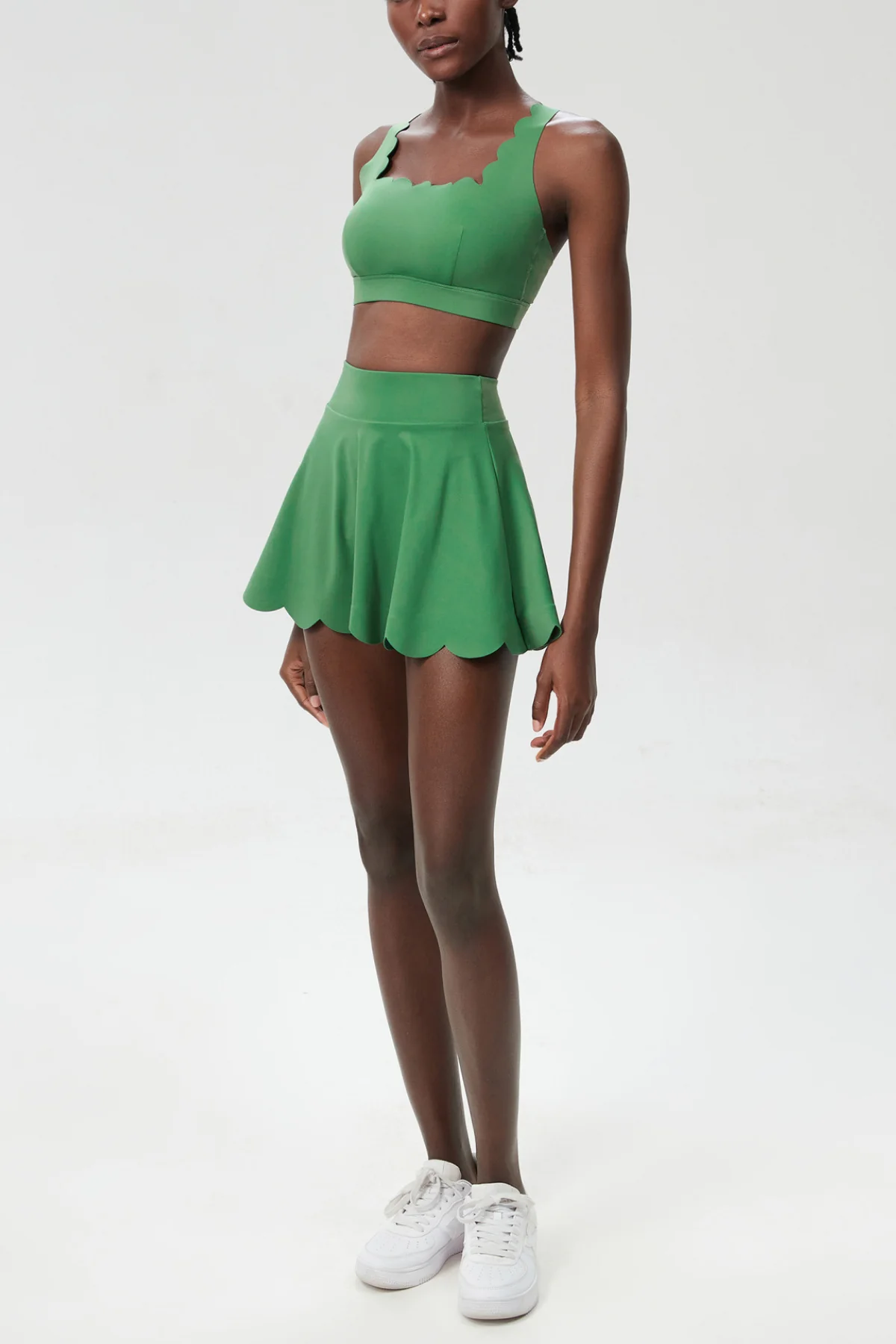 Green Ruffle Bodycon Skirt Set - Chic and Versatile