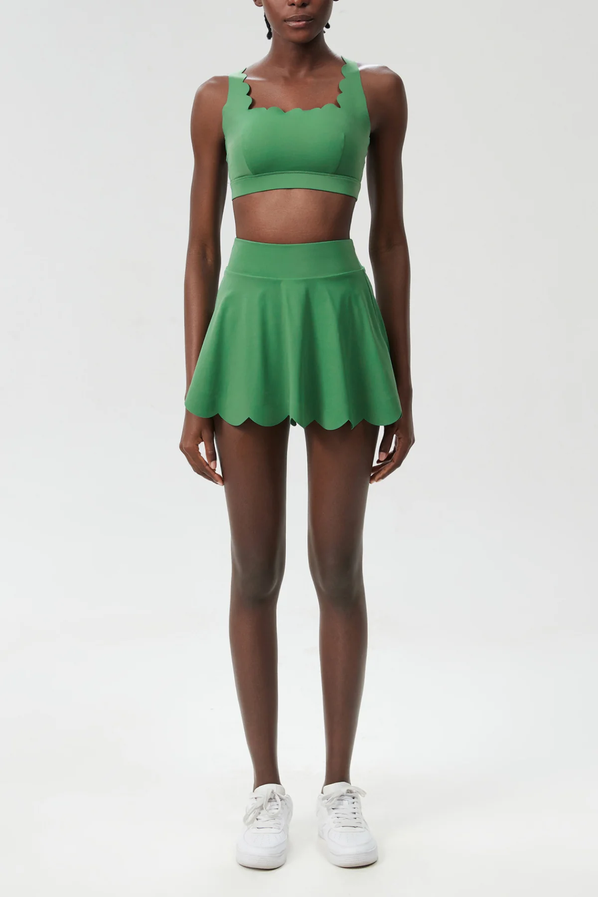 Green Ruffle Bodycon Skirt Set - Chic and Versatile