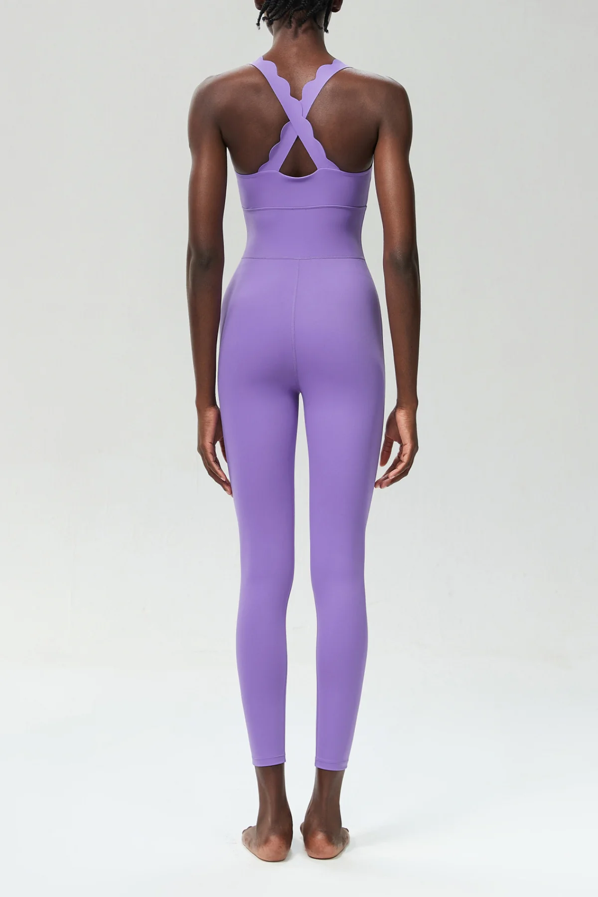 Purple Cross Design Yoga Jumpsuit for Women