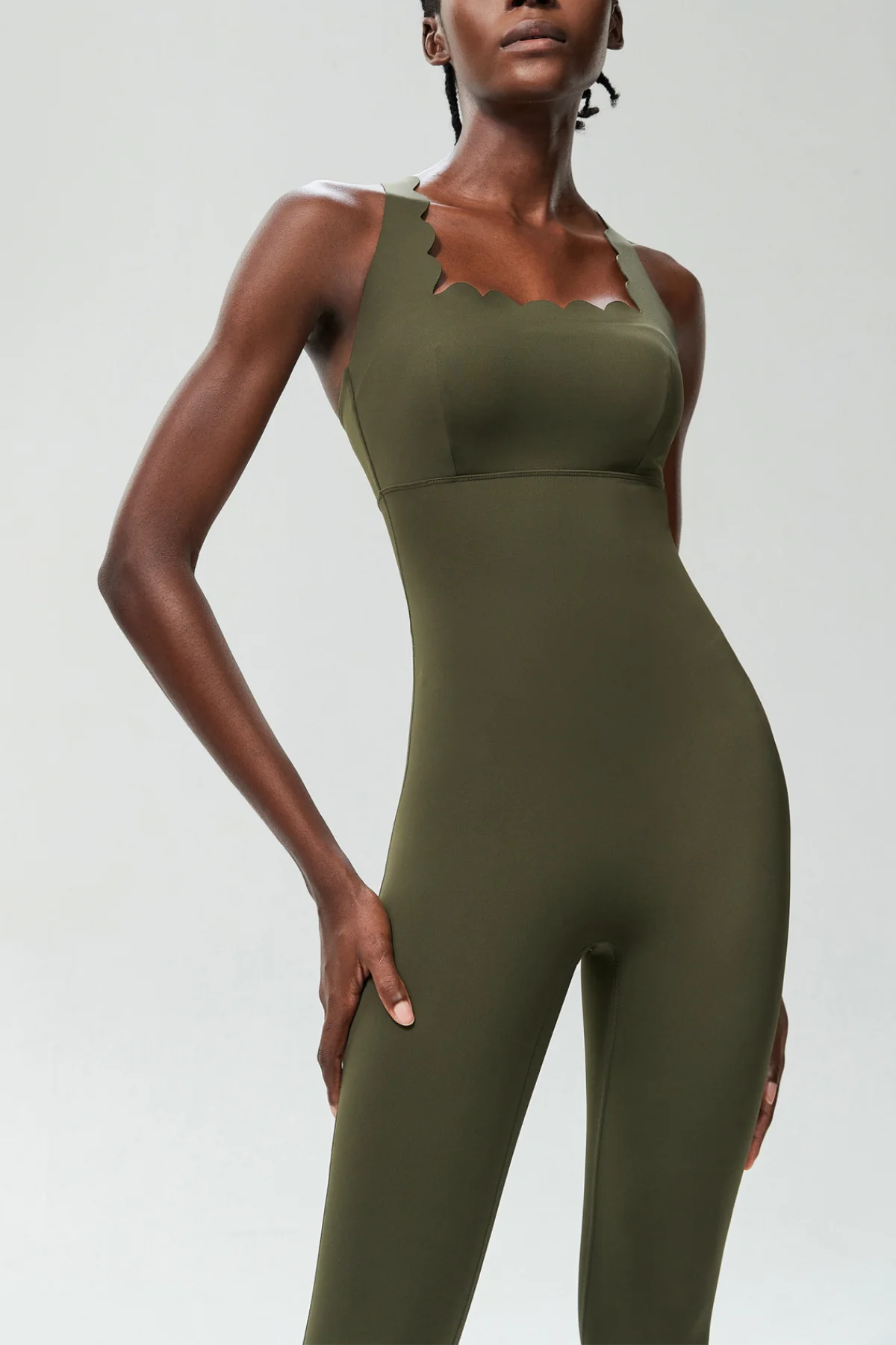Green Cross Wave Yoga Jumpsuit for Women