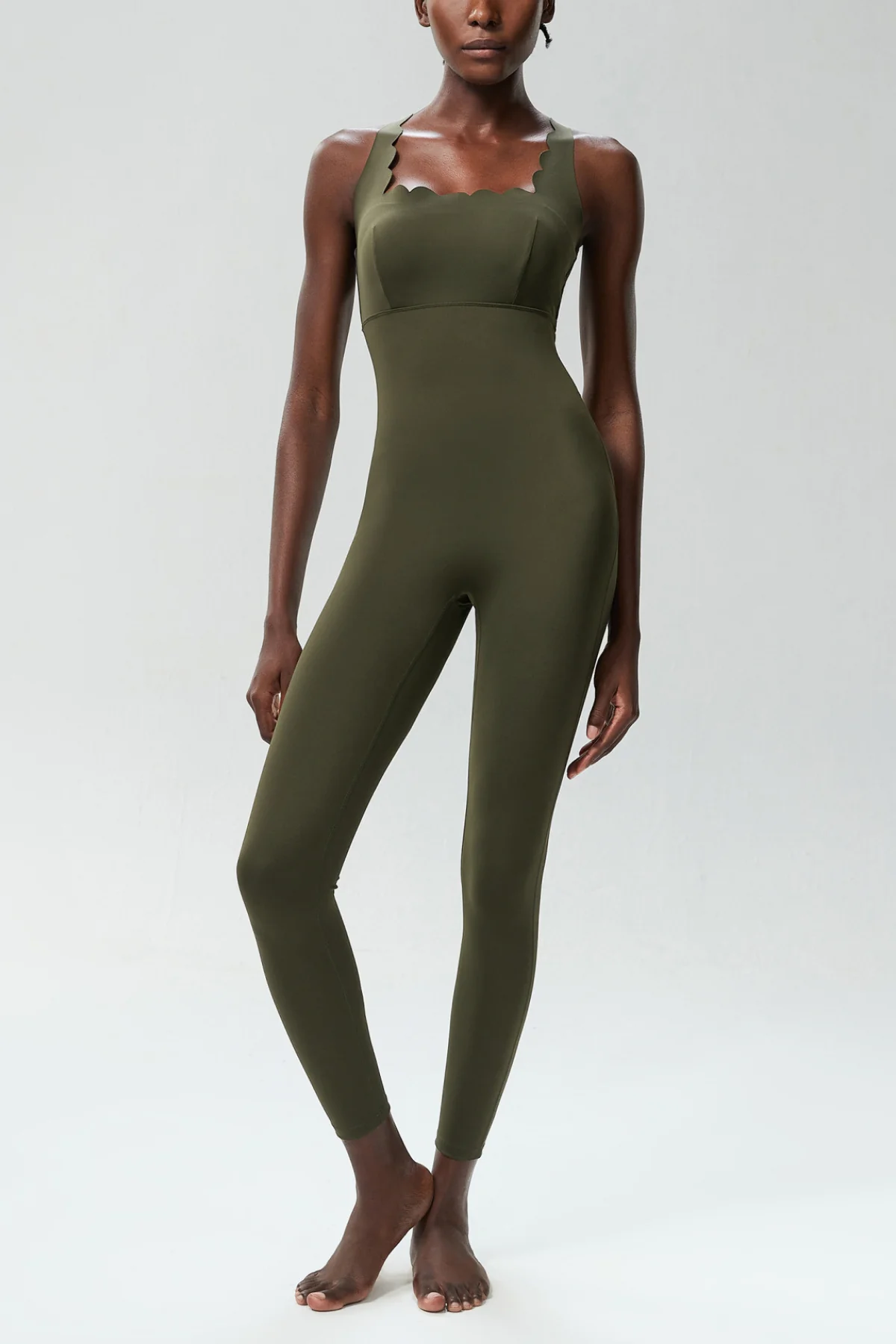 Green Cross Wave Yoga Jumpsuit for Women