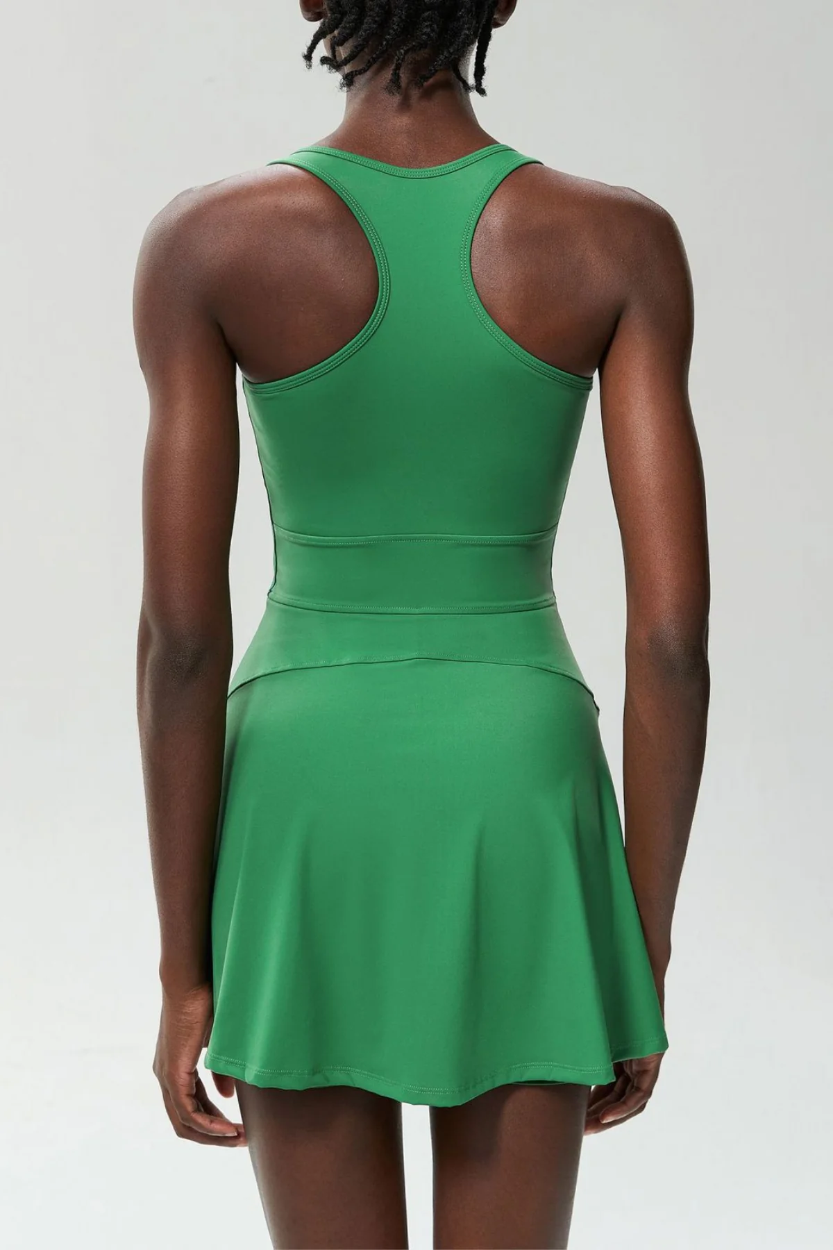 Green Zipper Sleeveless Mini Dress for Stylish Comfort