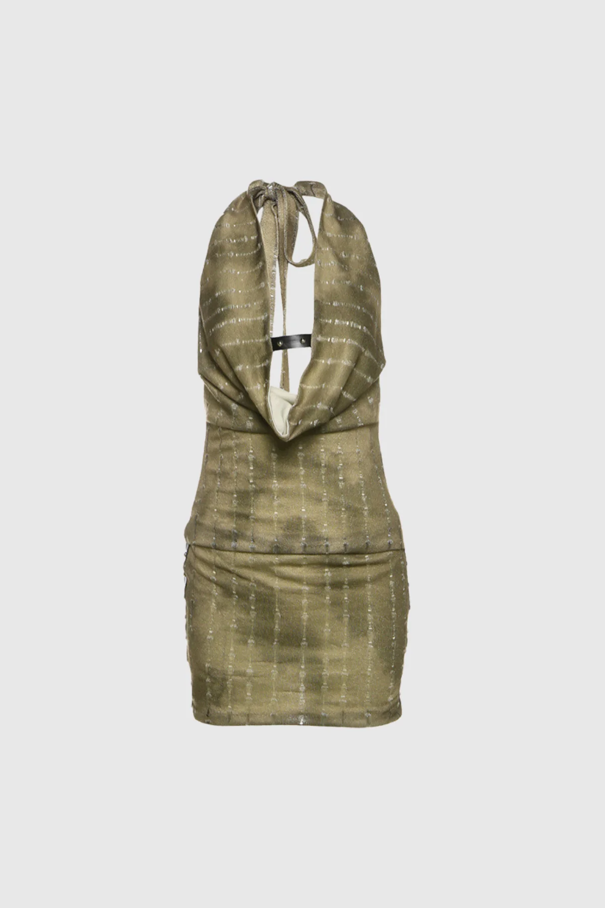 Green Lace-Up Backless Mini Dress - Elegant & Modern