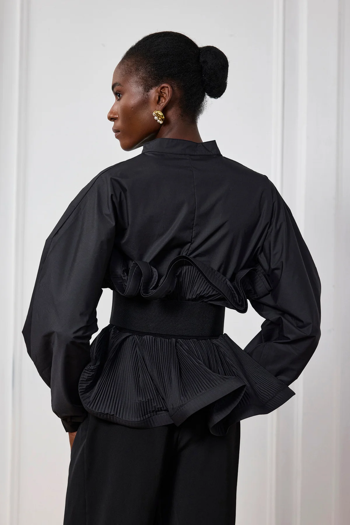 Stylish Ruffle Buckle Shirt