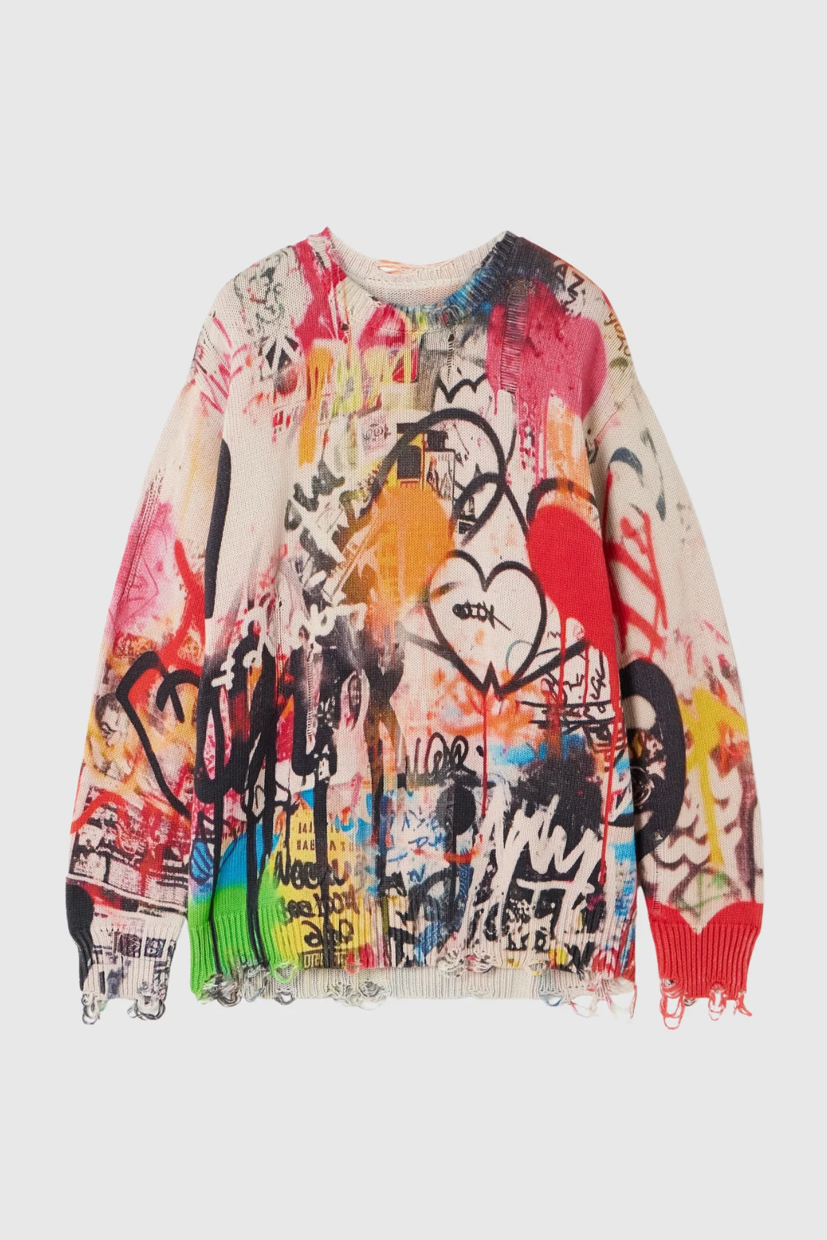 Graffiti Knit Top for Edgy Style Lovers