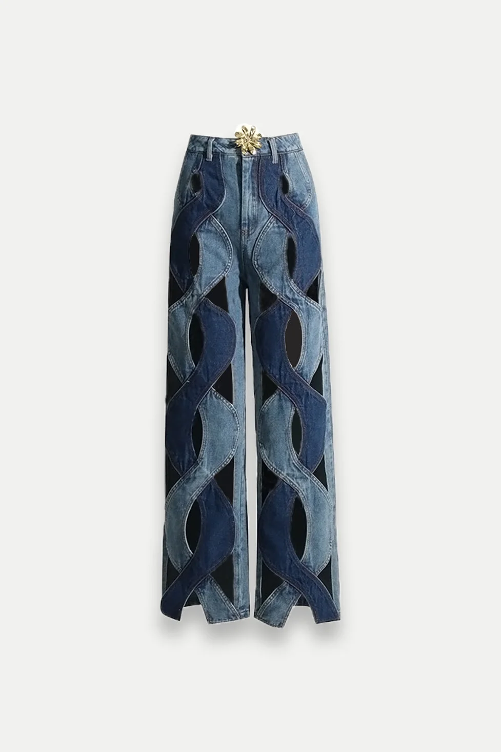 Blue Hollow Denim Jeans - Comfy & Stylish