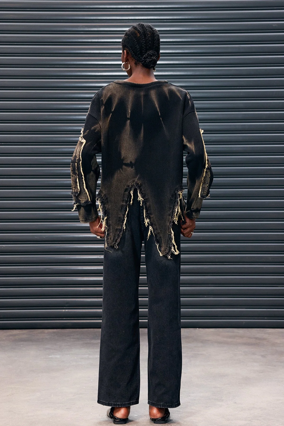 Asymmetric Fringe Knit Top | Trendy Tie Dye Design