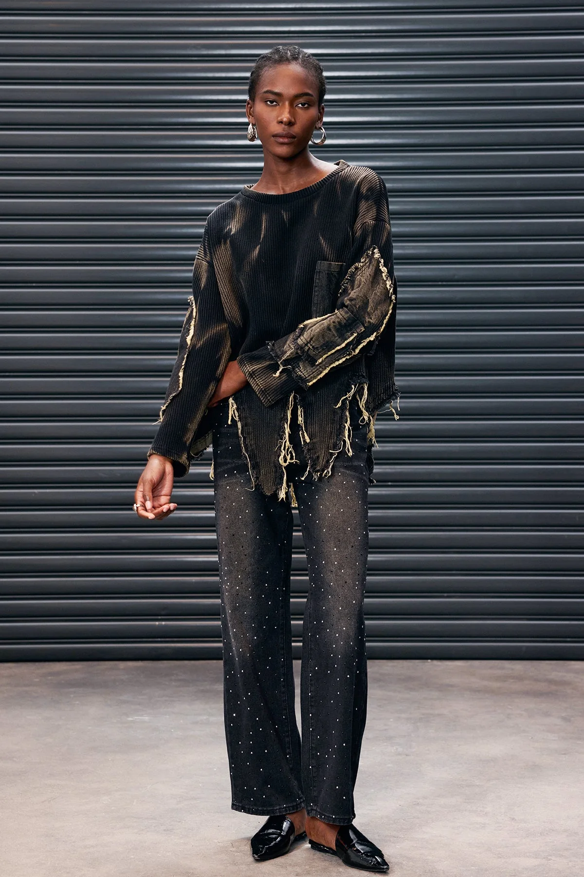 Asymmetric Fringe Knit Top | Trendy Tie Dye Design