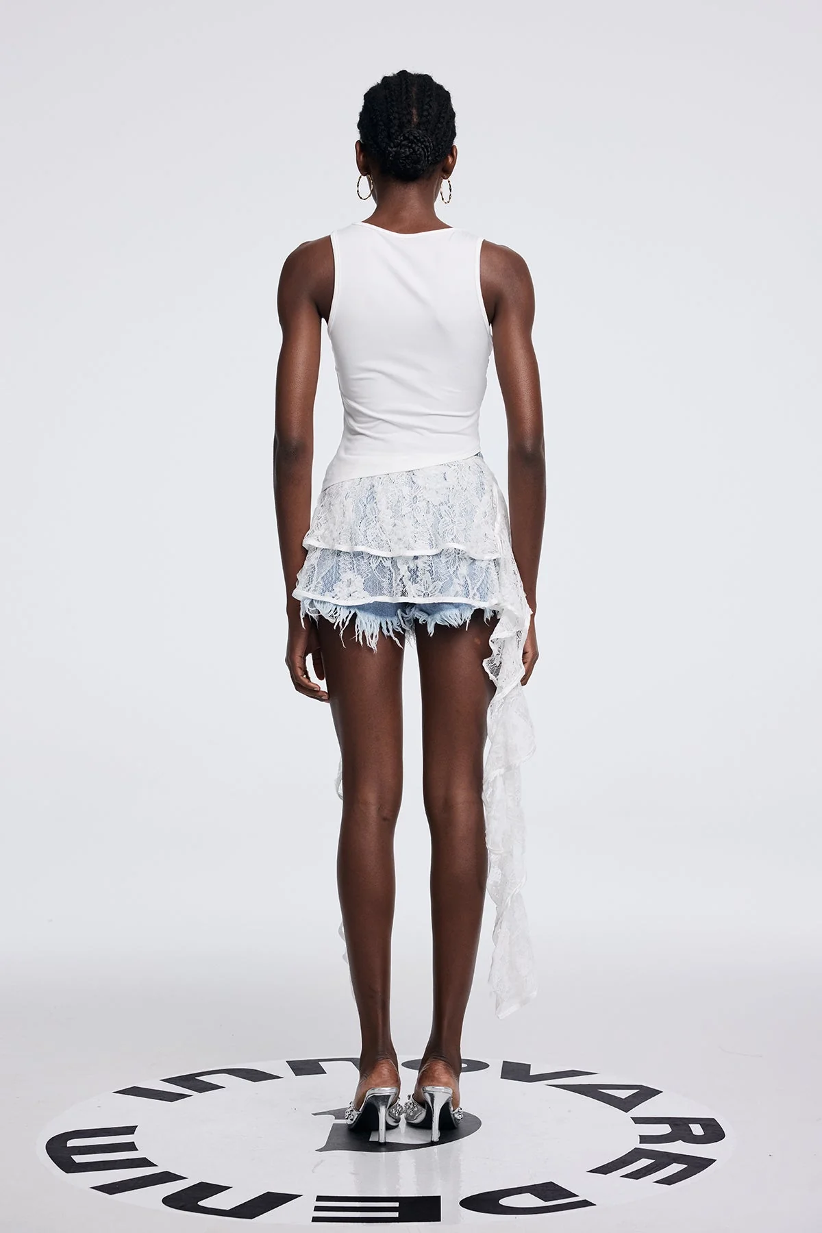 Blue Lace Fringe Short Jeans for Stylish Elegance