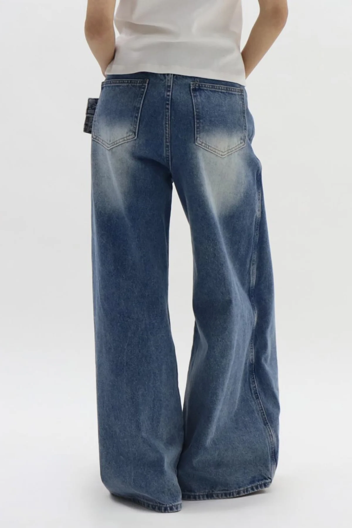 Asymmetric Blue Denim Jeans | Urban Edge Style